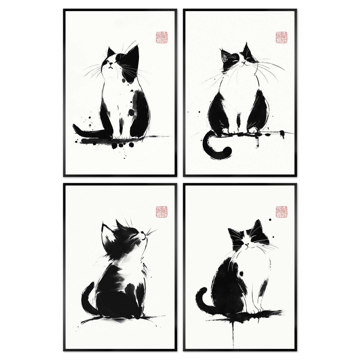 Framed Poster The Art of Cats 30x20