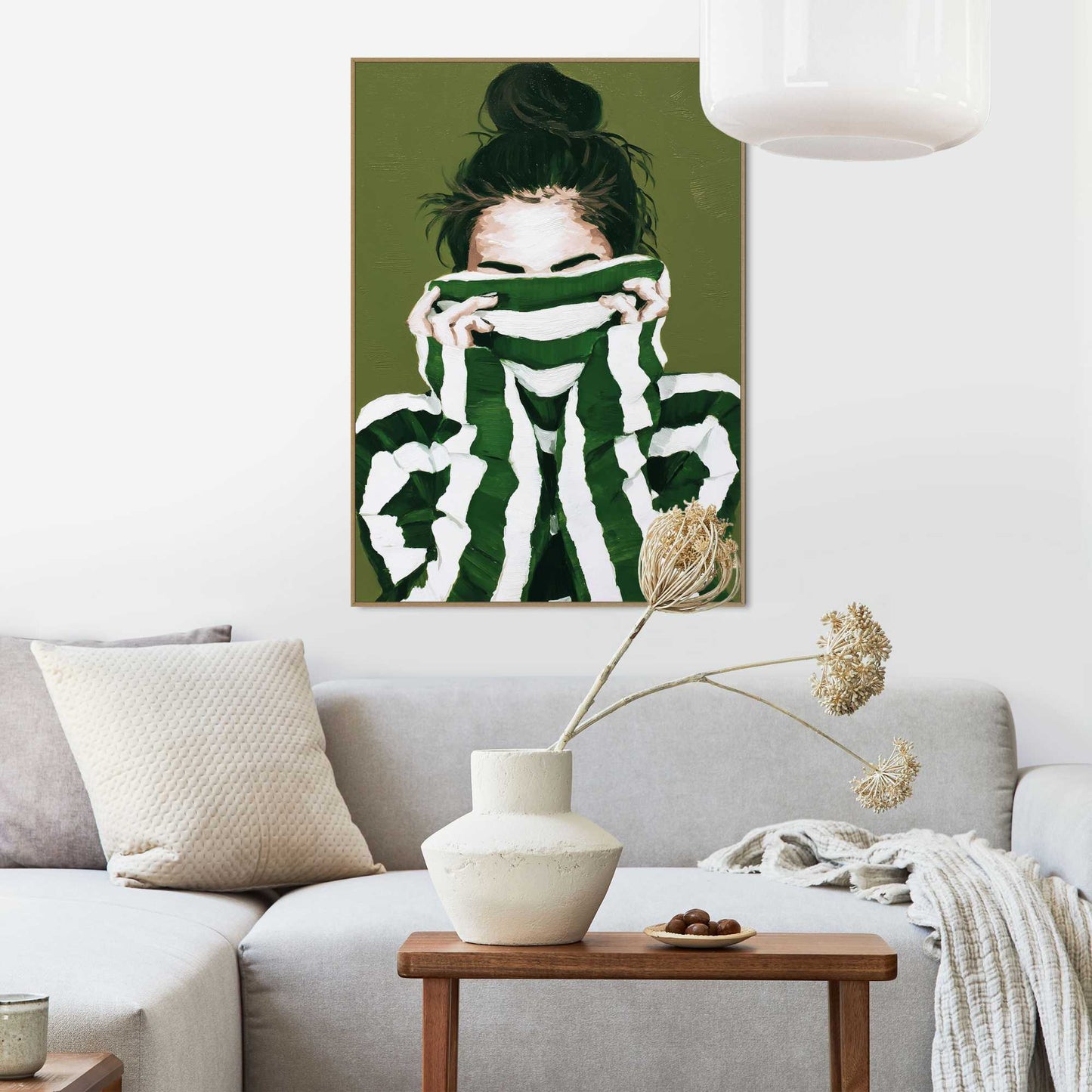 Framed Poster Hiding in sweater 70x50