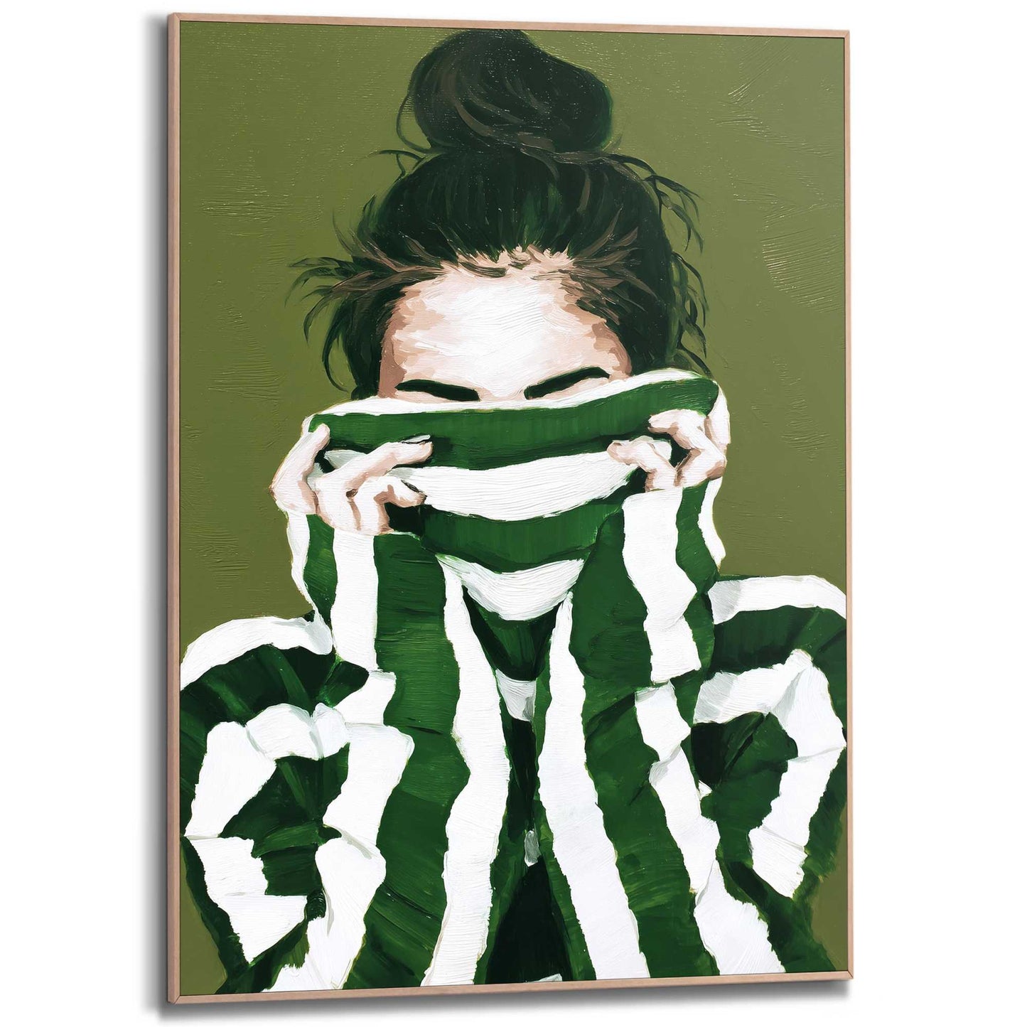 Framed Poster Hiding in sweater 70x50
