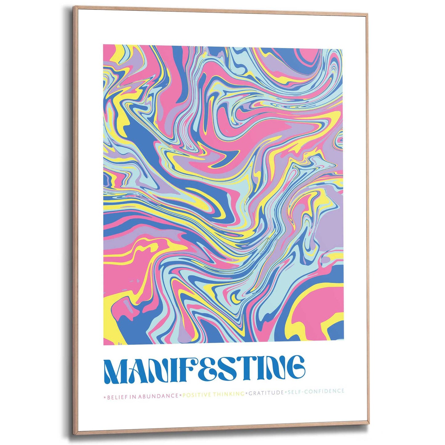 Framed Poster Positive waves only 70x50