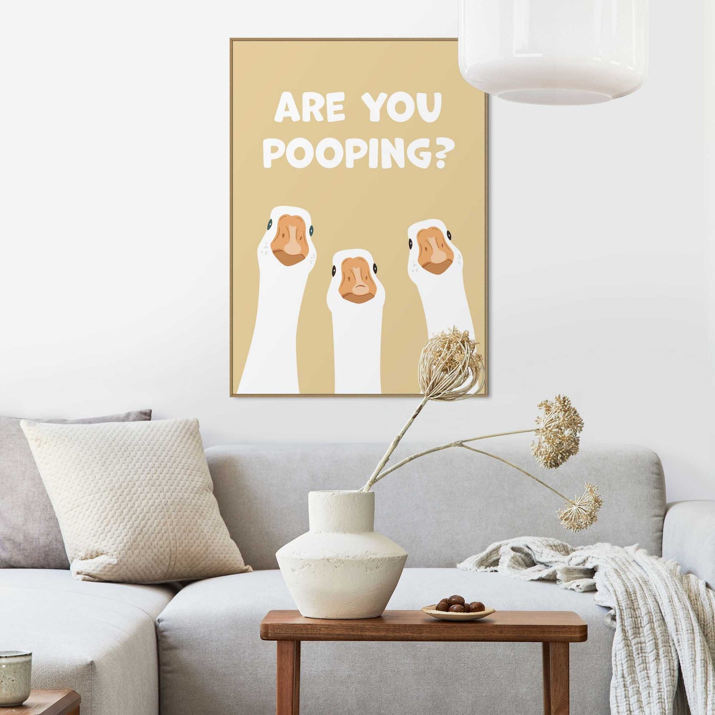Framed Poster Nosy geese 70x50