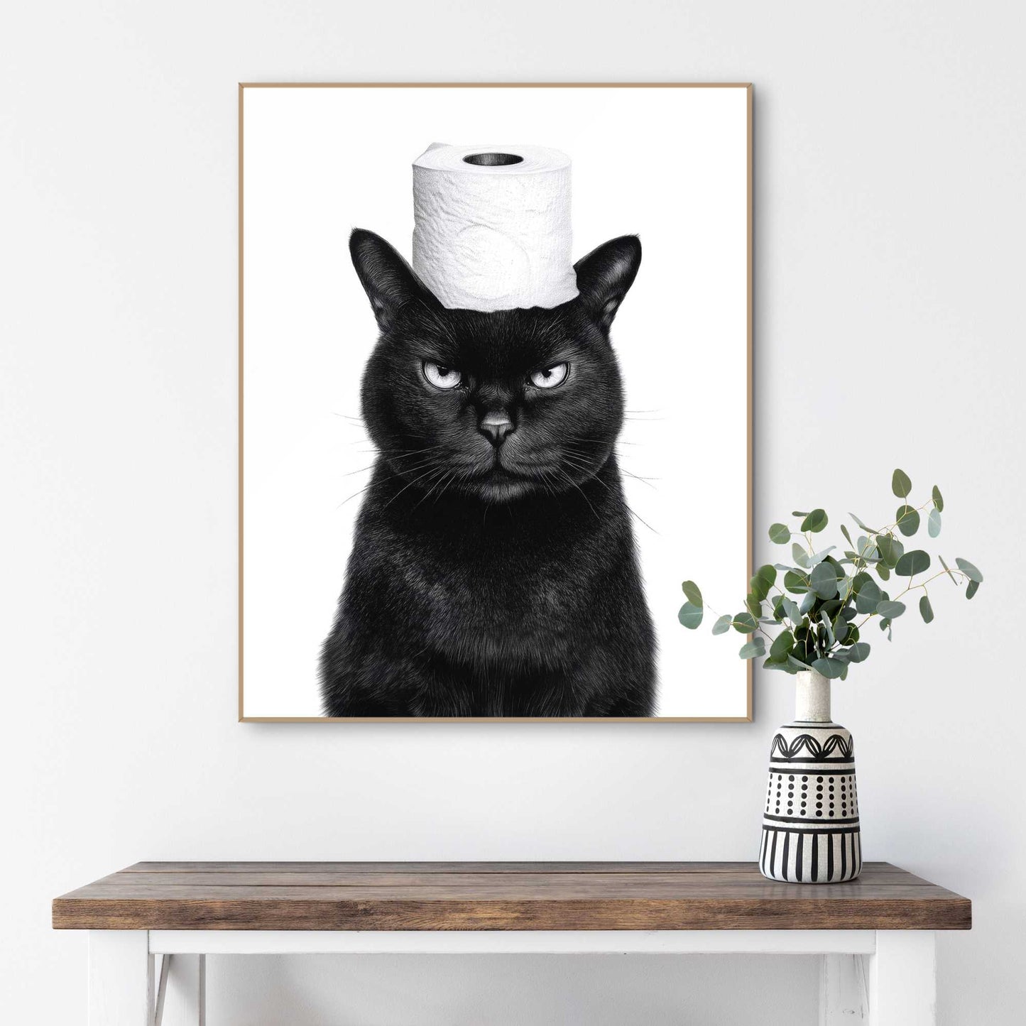 Framed Poster Balancing toilet roll 50x40