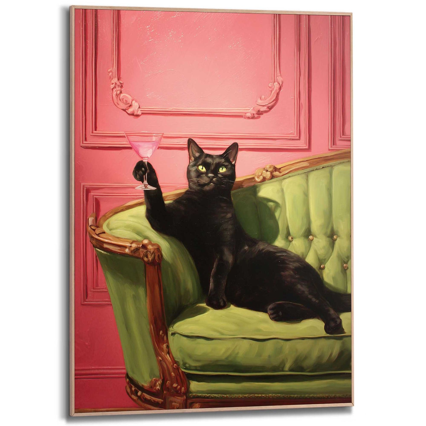 Framed Poster A toast from the cat 70x50