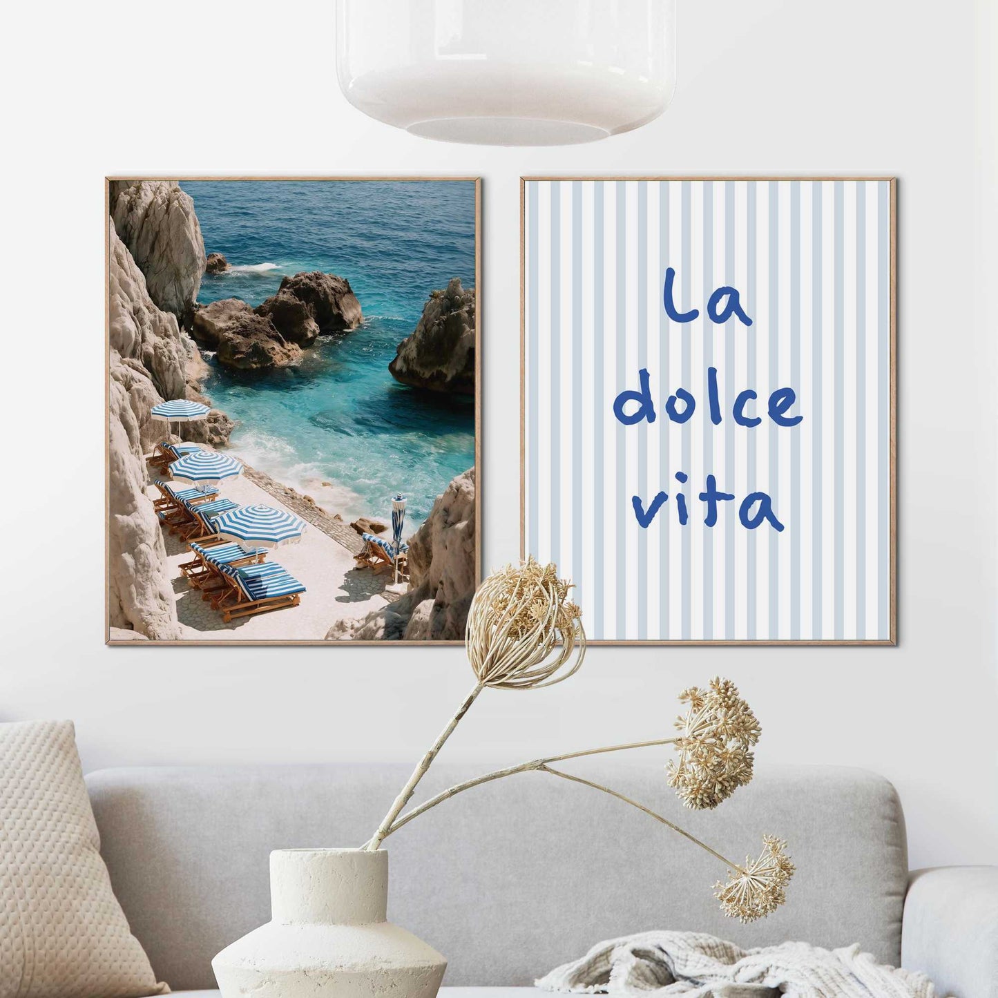Framed Poster Private beach 50x40