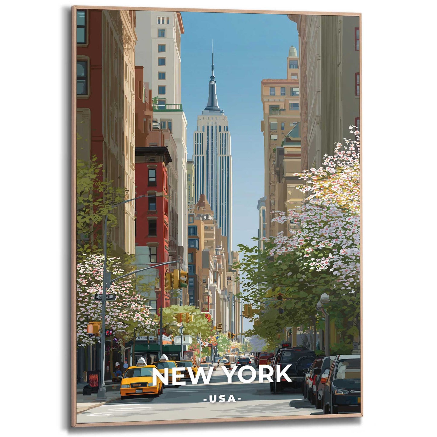 Framed Poster Spring in New York 70x50