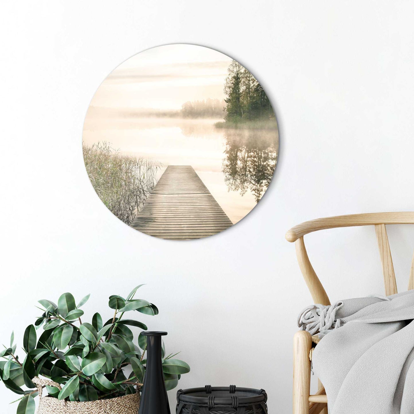 Circle Art Soft morning at the jetty 50x50