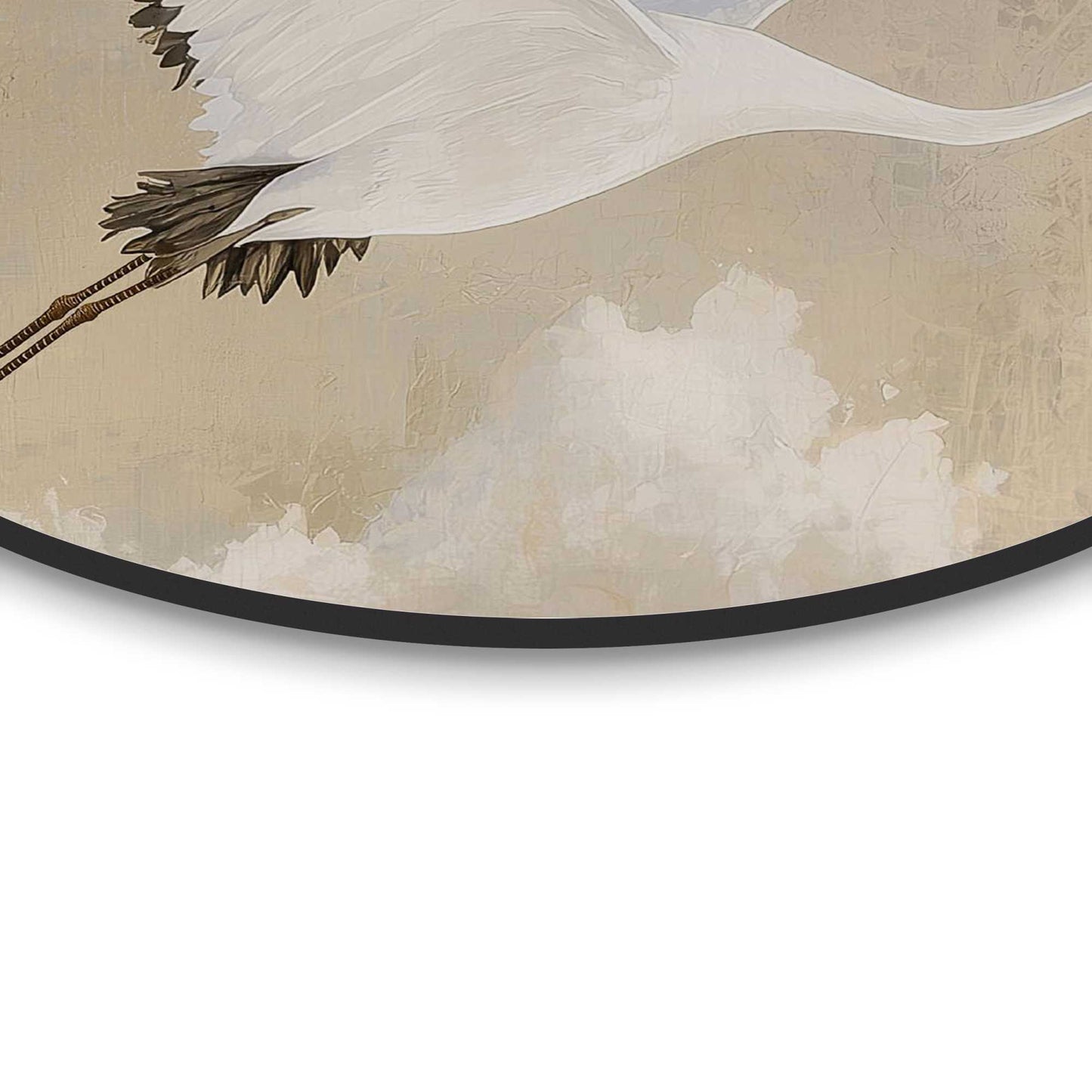 Circle Art Cranes flying by the moon 50x50