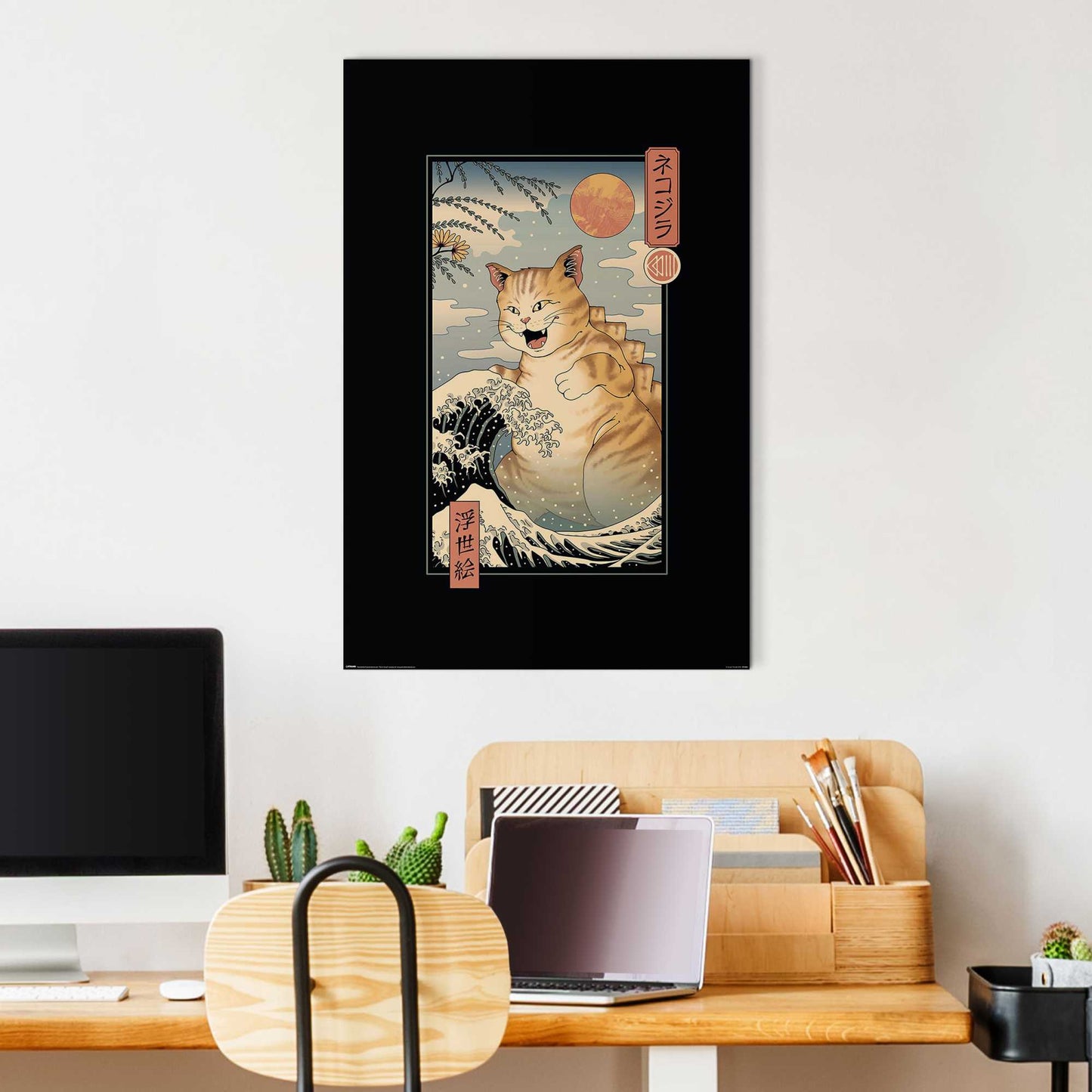 Wall Art Panel Catzilla Ukiyou from Vincent Trinidad 90x60
