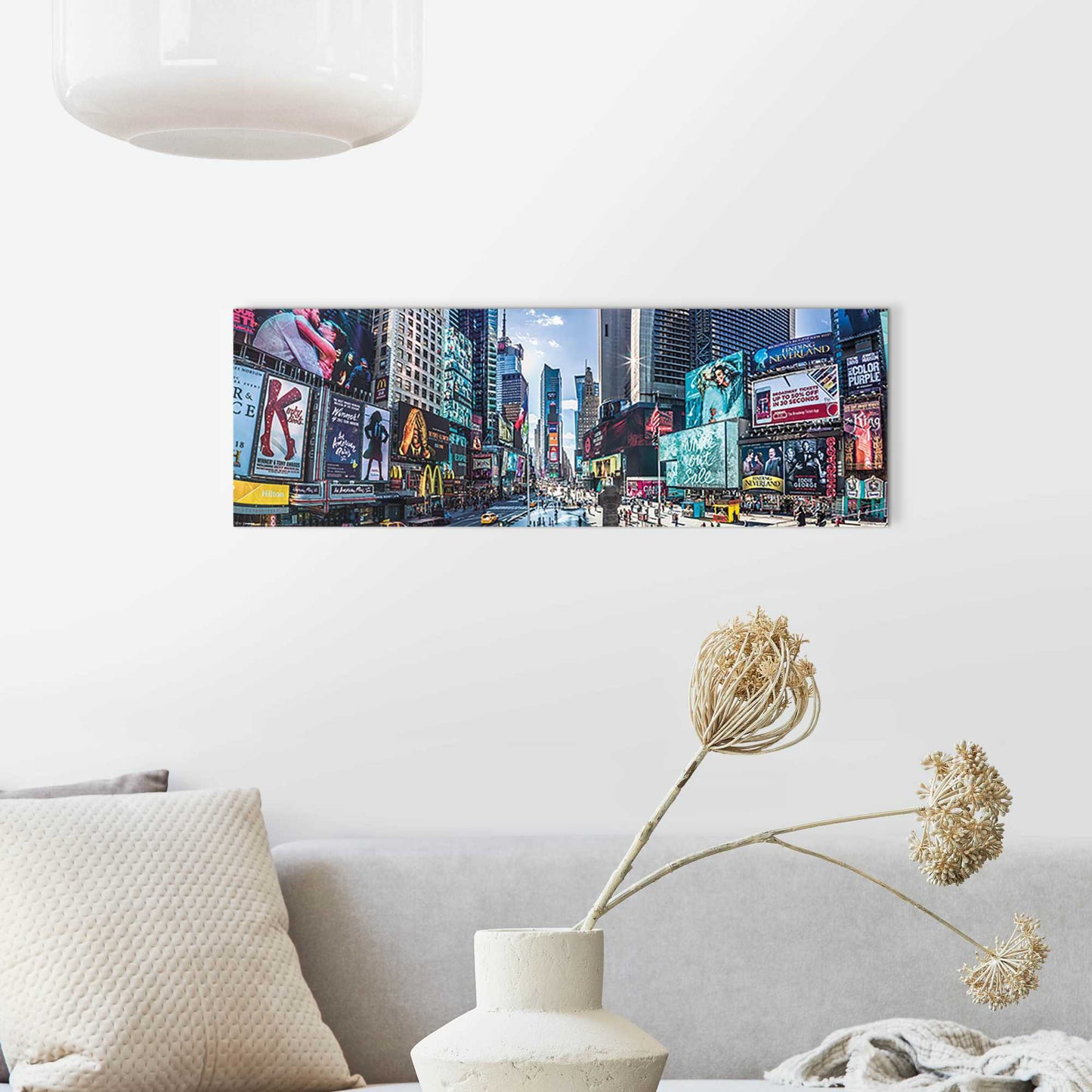 Wall Art Panel Panoramic view of Times Square, NYC 30x90