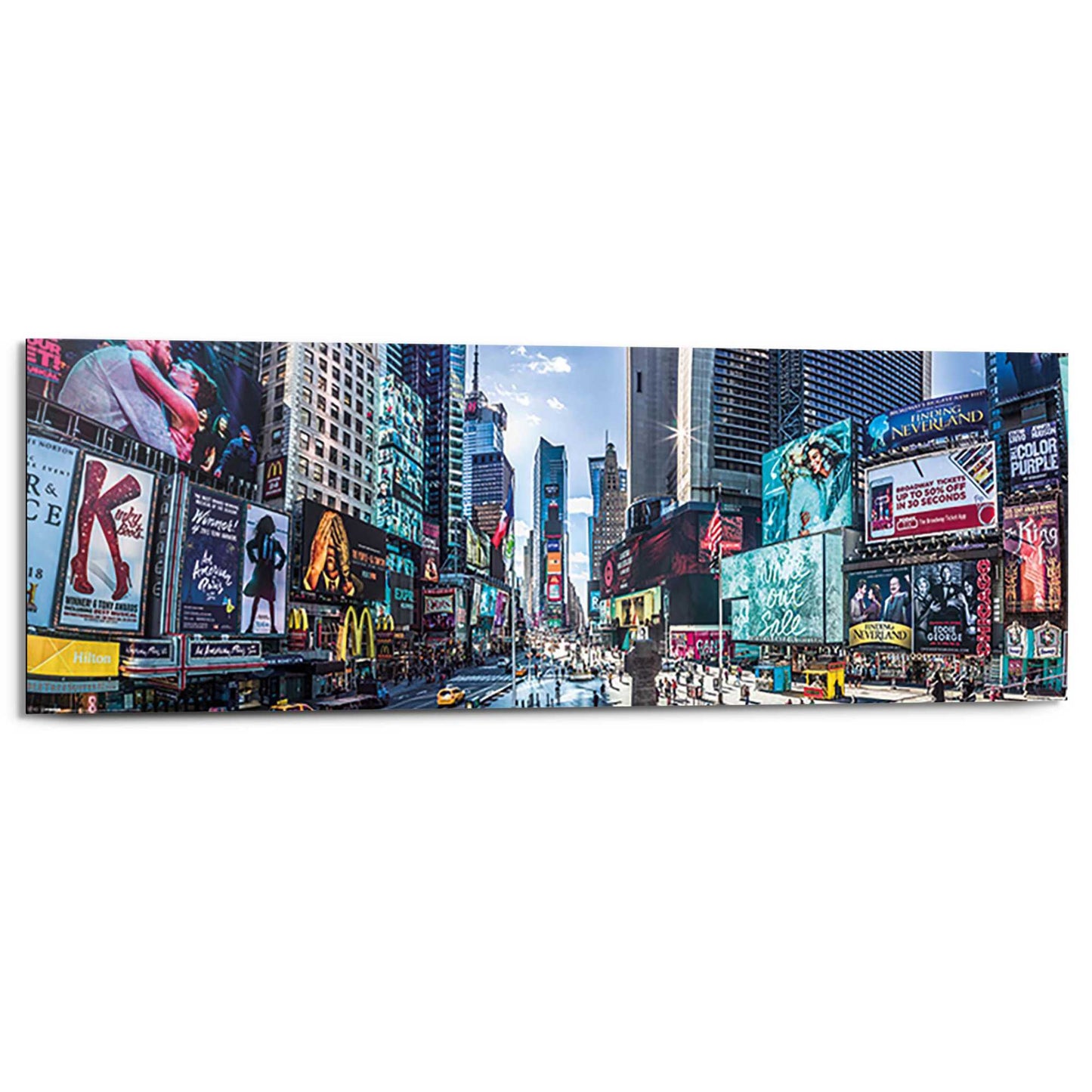 Wall Art Panel Panoramic view of Times Square, NYC 30x90