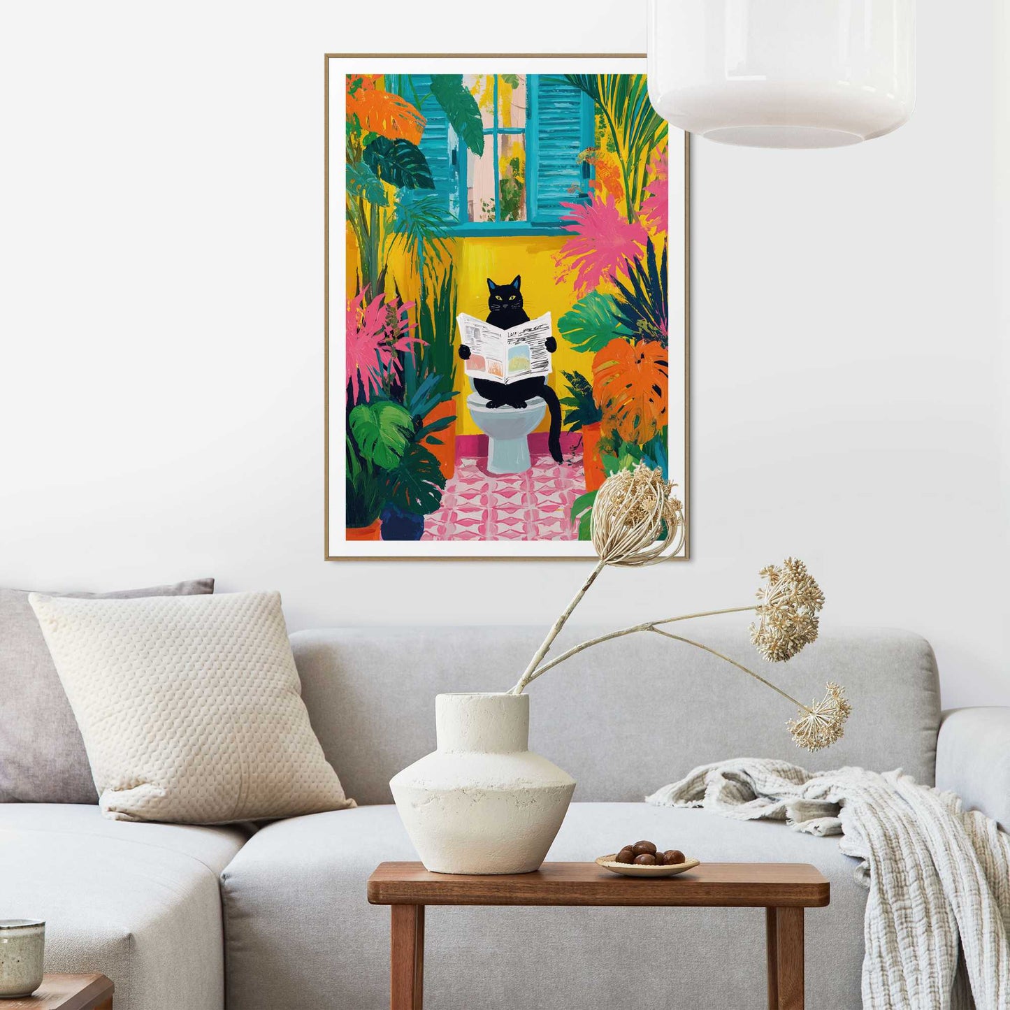 Framed Poster Cat break 70x50