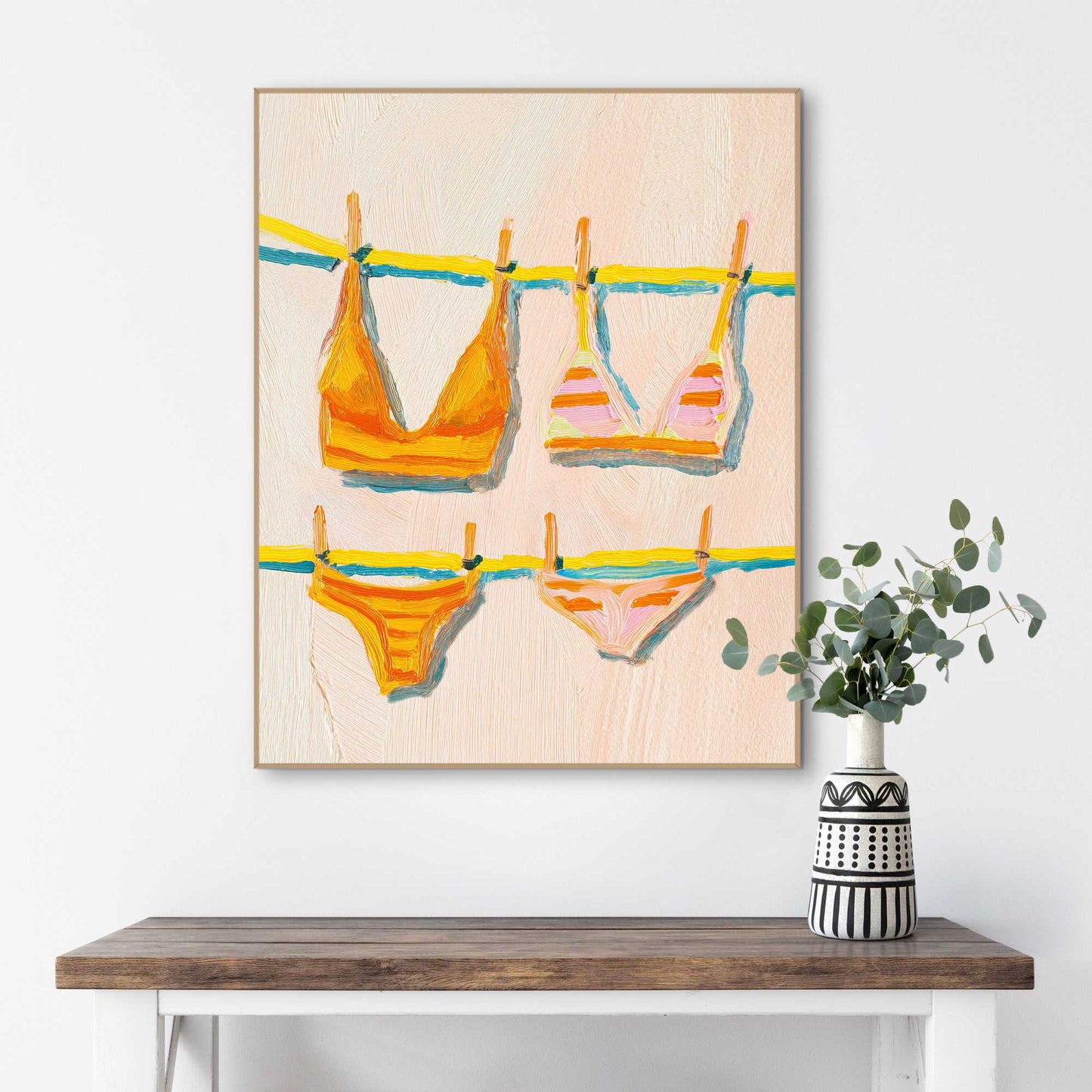 Framed Poster Swimsuits drying 50x40