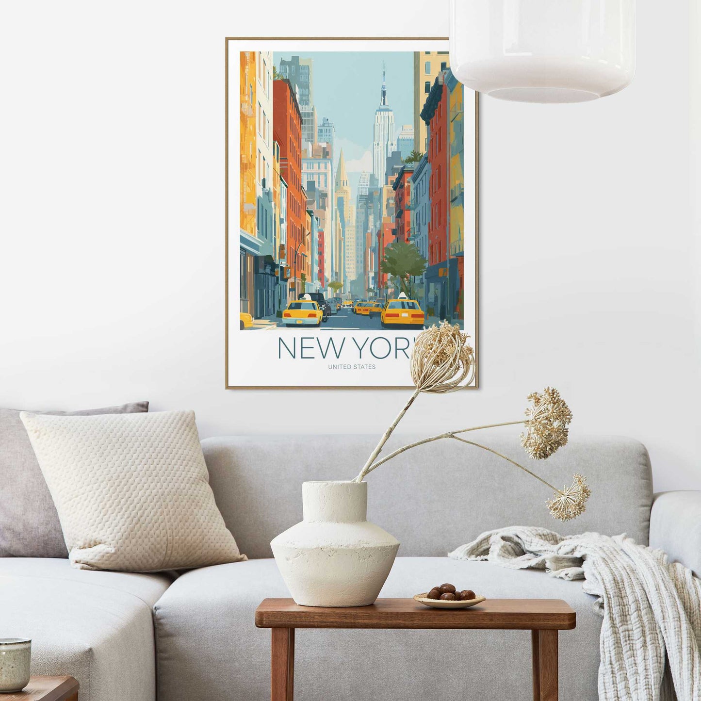 Framed Poster Early hours of New York 70x50