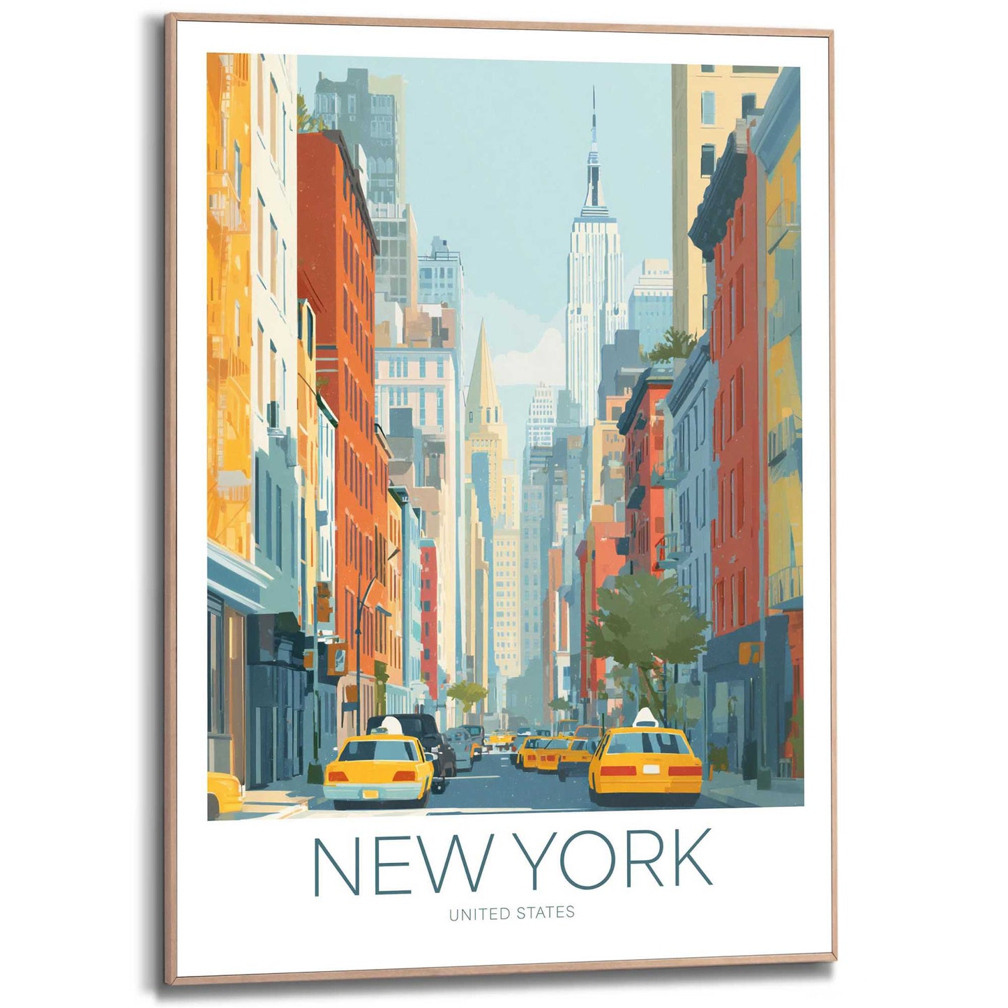 Framed Poster Early hours of New York 70x50