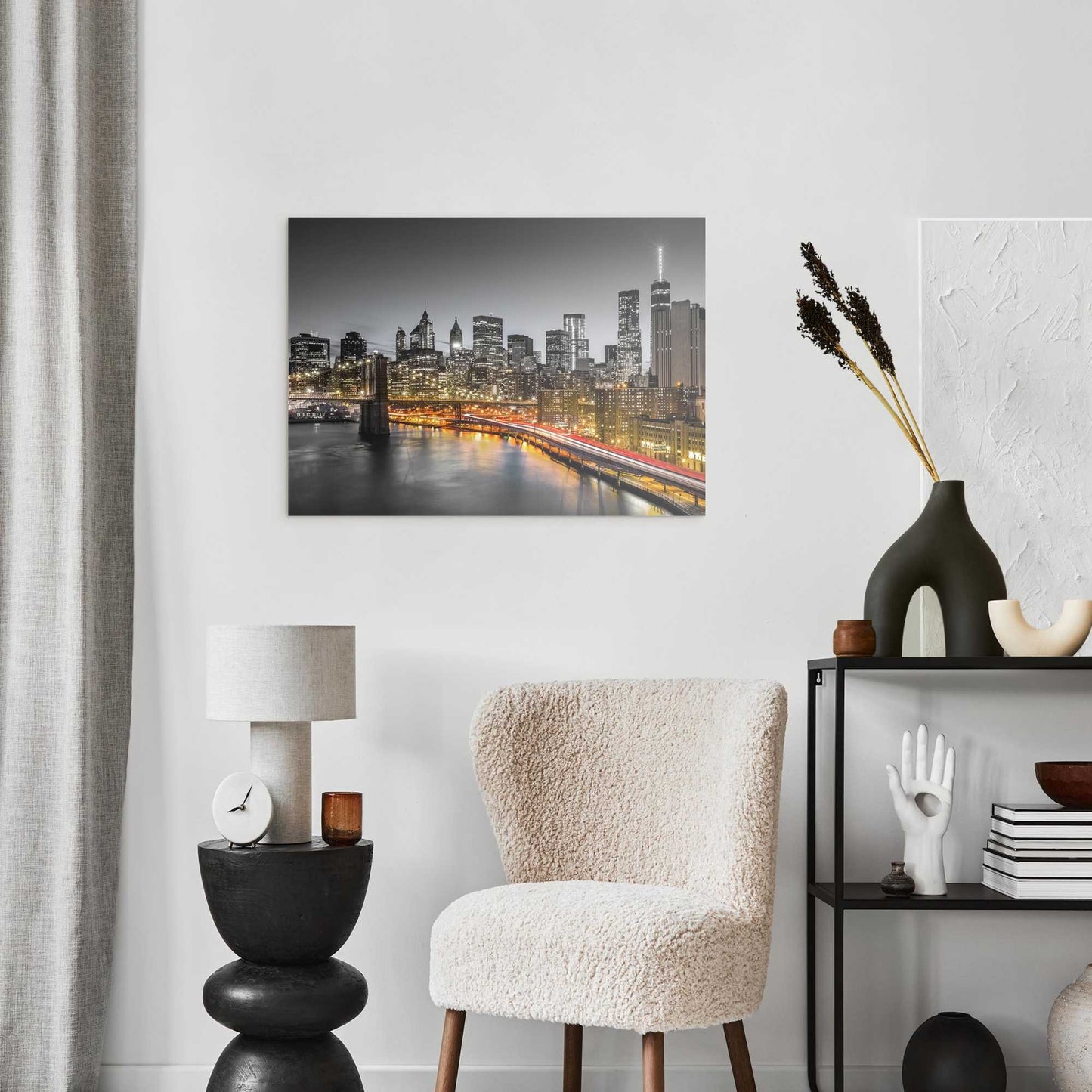 Plexiglass New York skyline at night 50x70