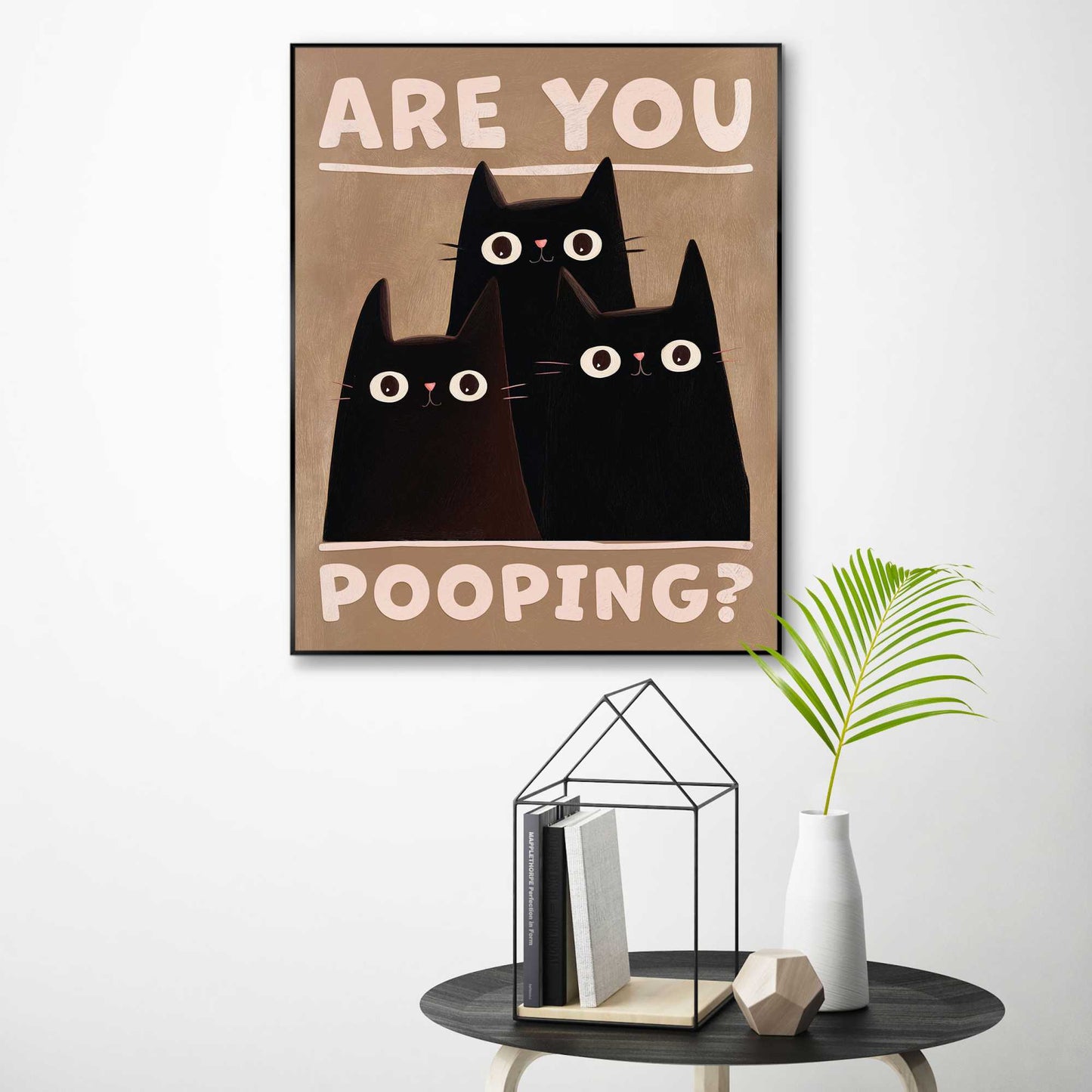 Framed Poster Curious cats 50x40