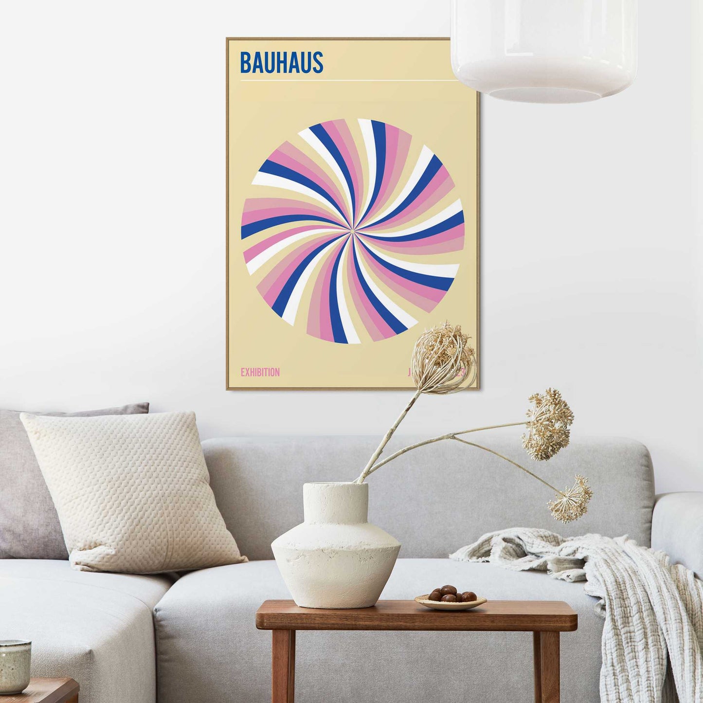 Framed Poster Bauhaus Art abstract design 70x50