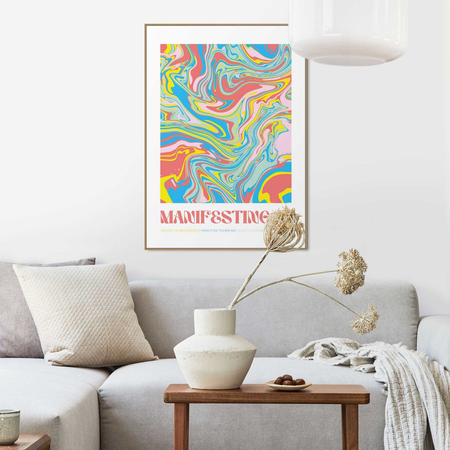 Framed Poster Colourful manifesting 70x50