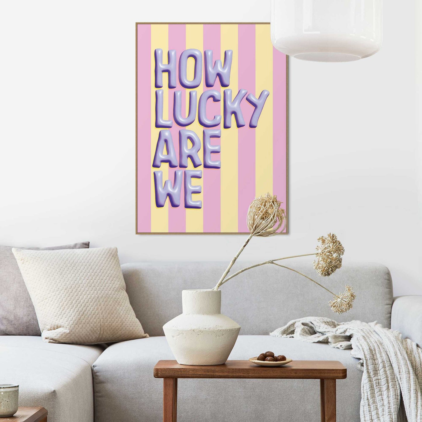 Framed Poster How lucky are we 70x50