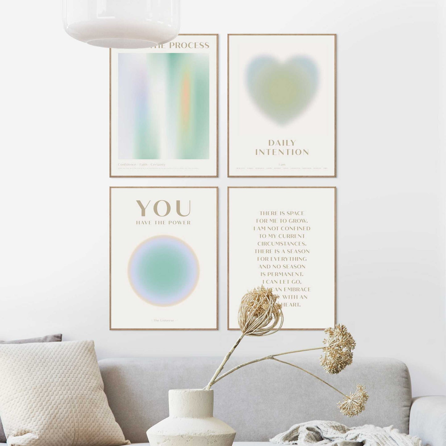 Framed Poster Green aura set 40x30