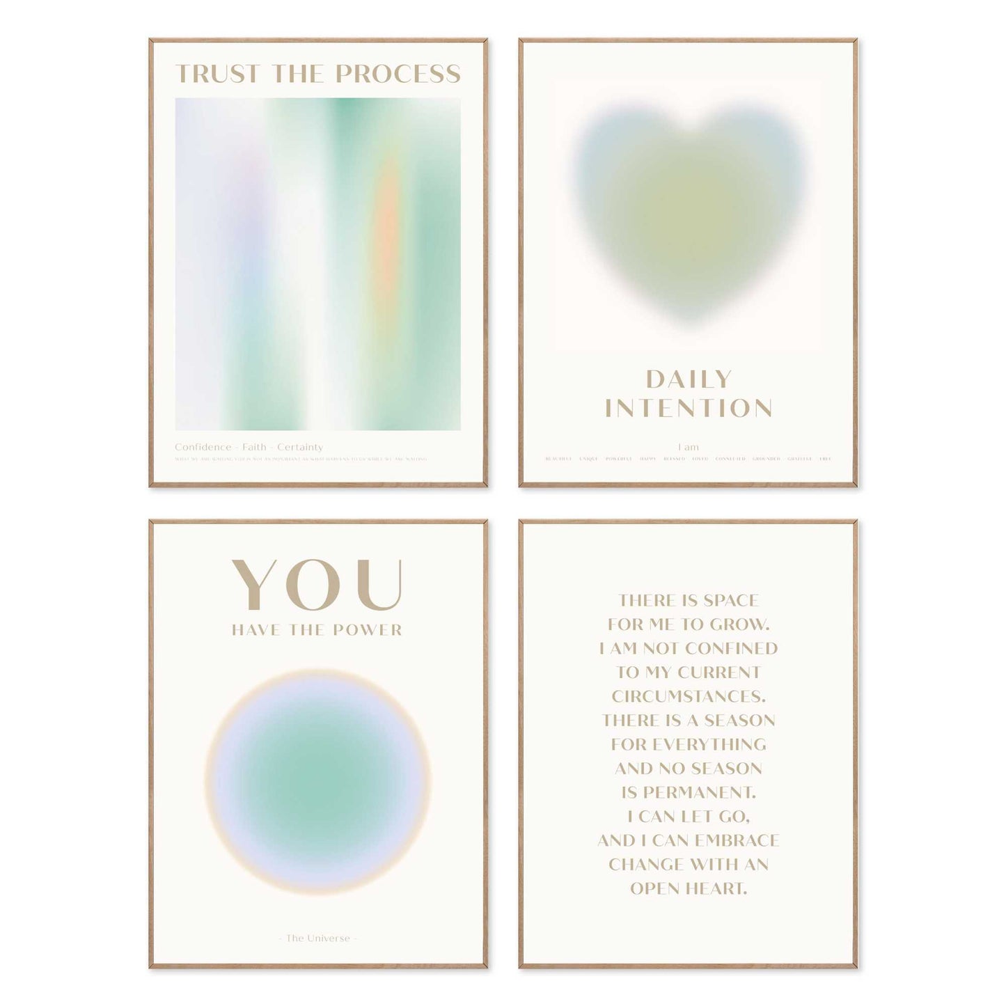 Framed Poster Green aura set 40x30
