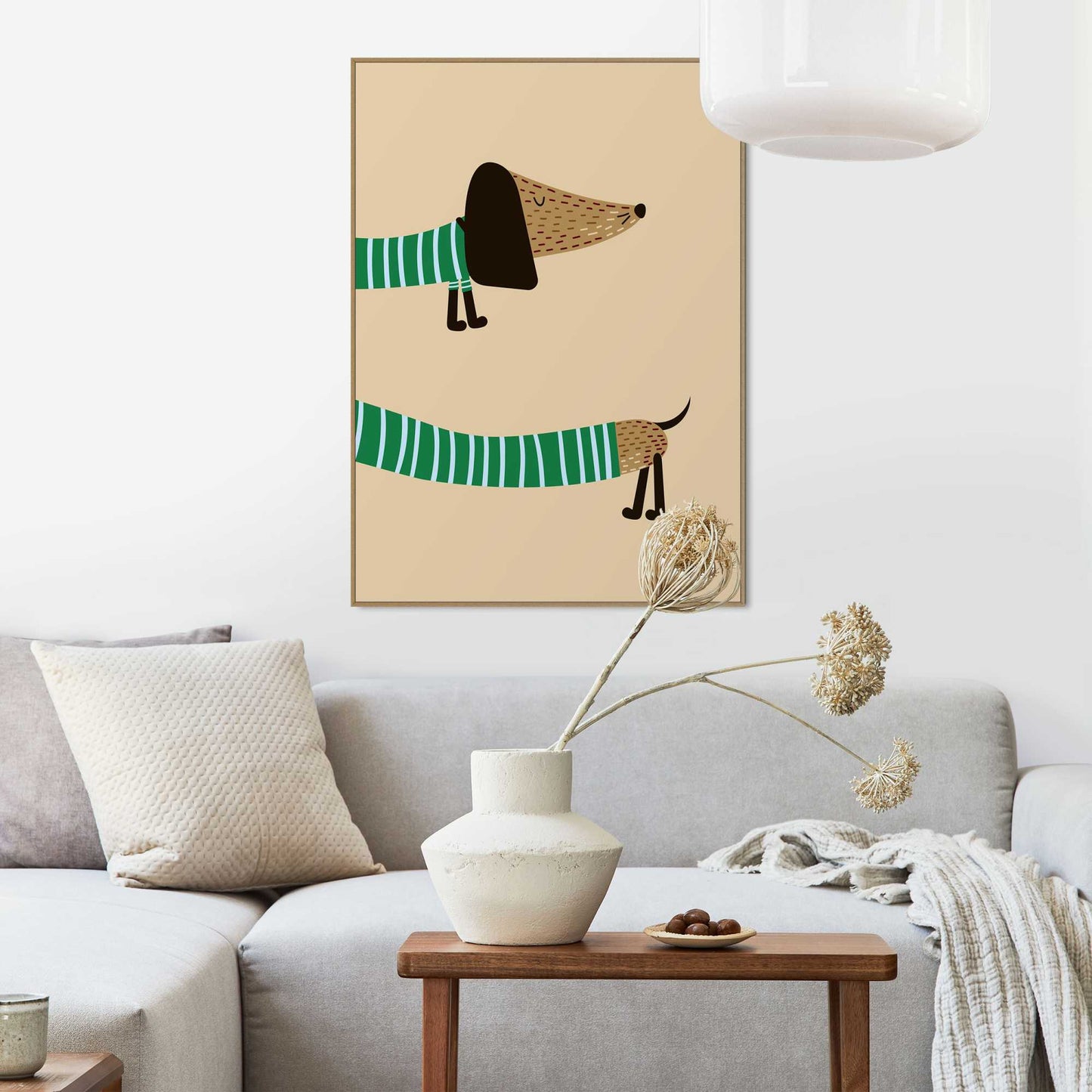 Framed Poster Funny Weener - beige 70x50