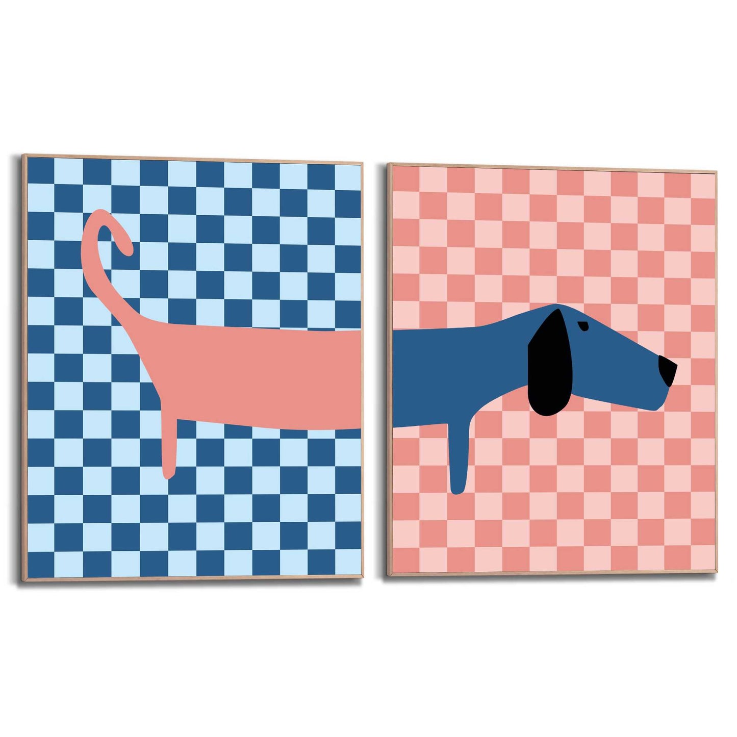 Framed Poster Funky split dachshund 50x40