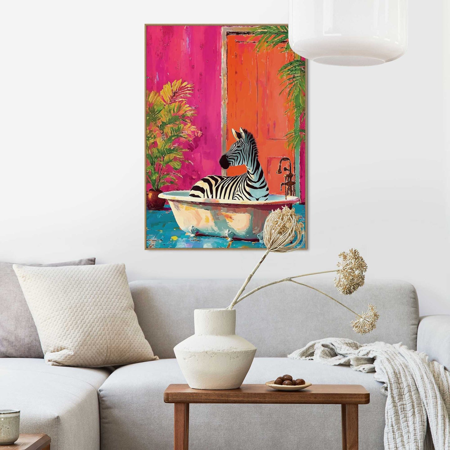 Framed Poster Zebra spa 70x50