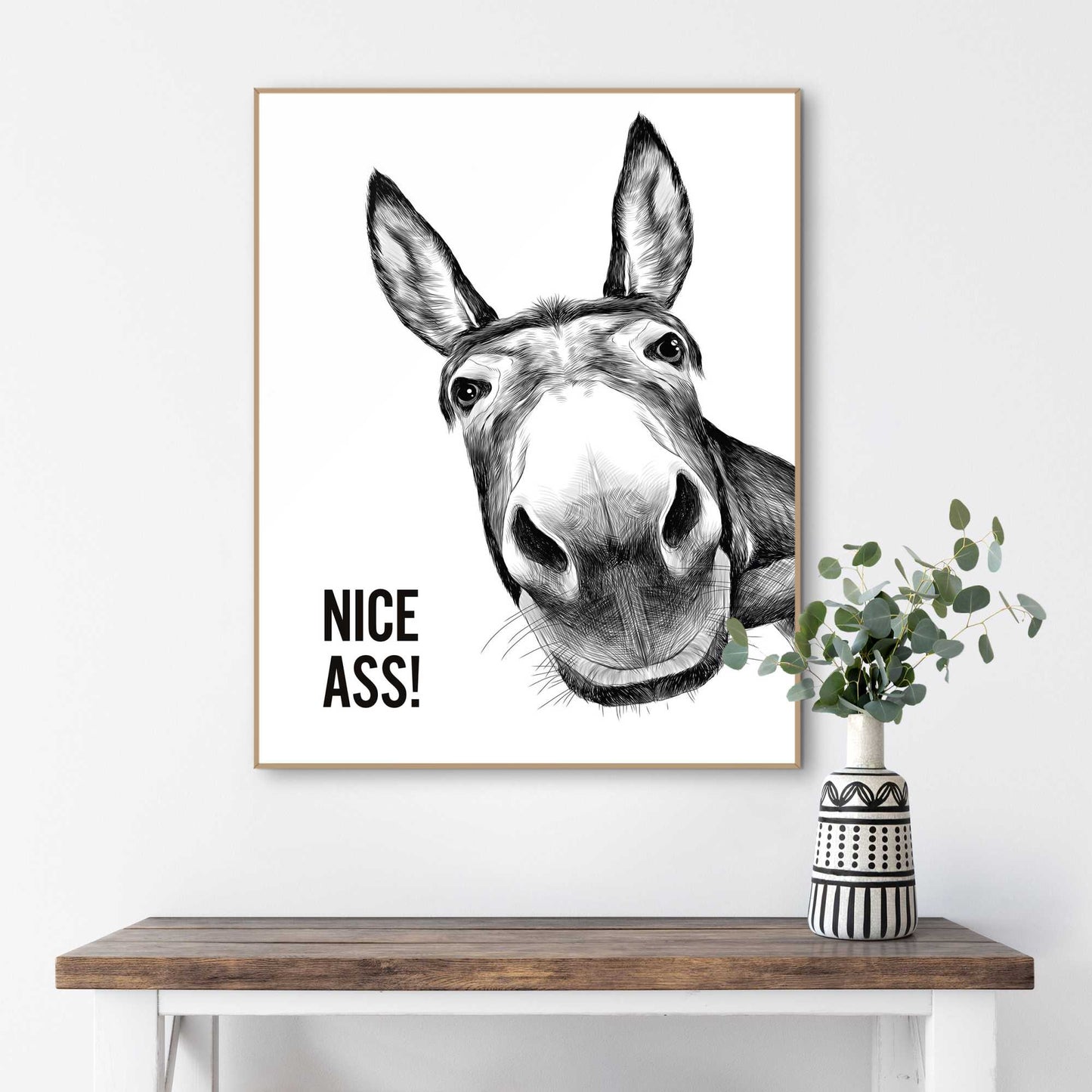 Framed Poster Cheeky donkey 50x40