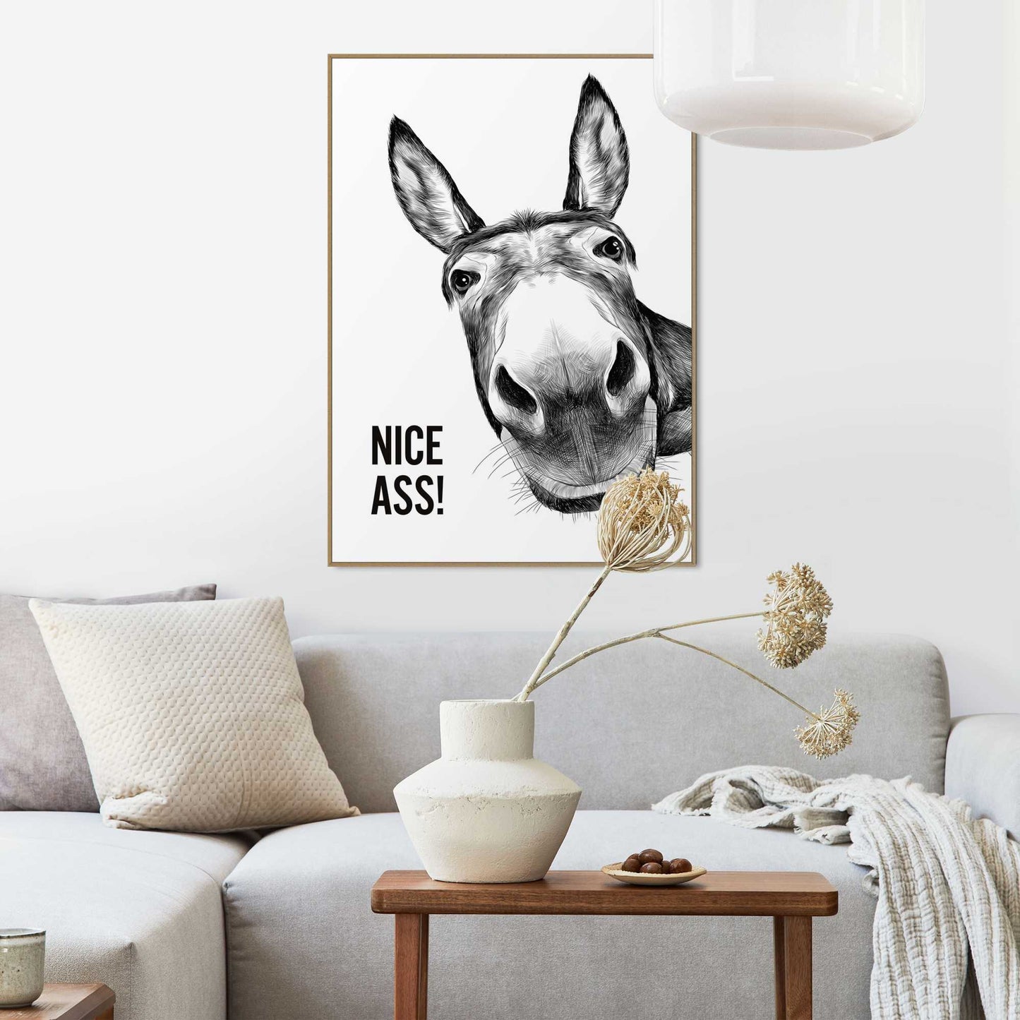 Framed Poster Cheeky donkey 70x50