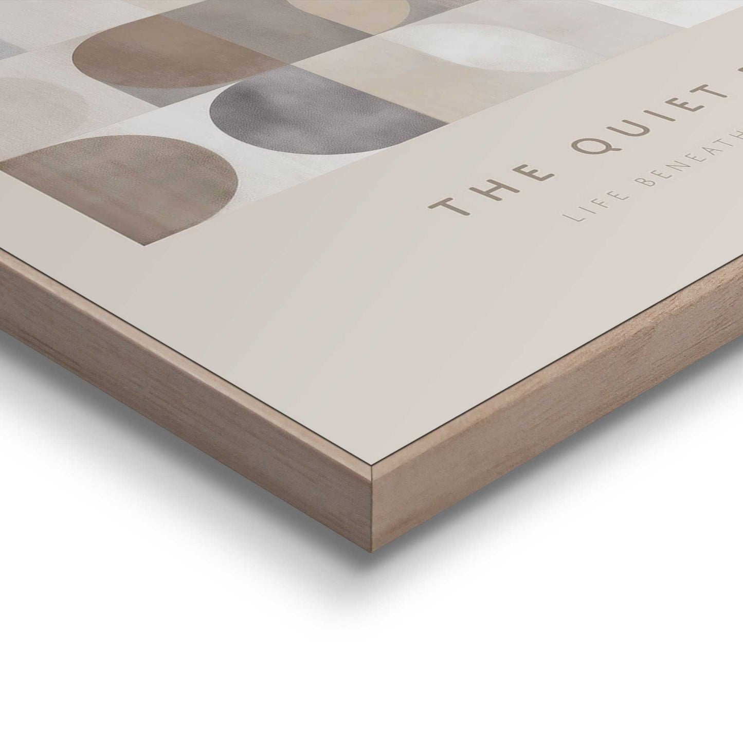 Framed Poster Beige Geometric Art Duo 70x50