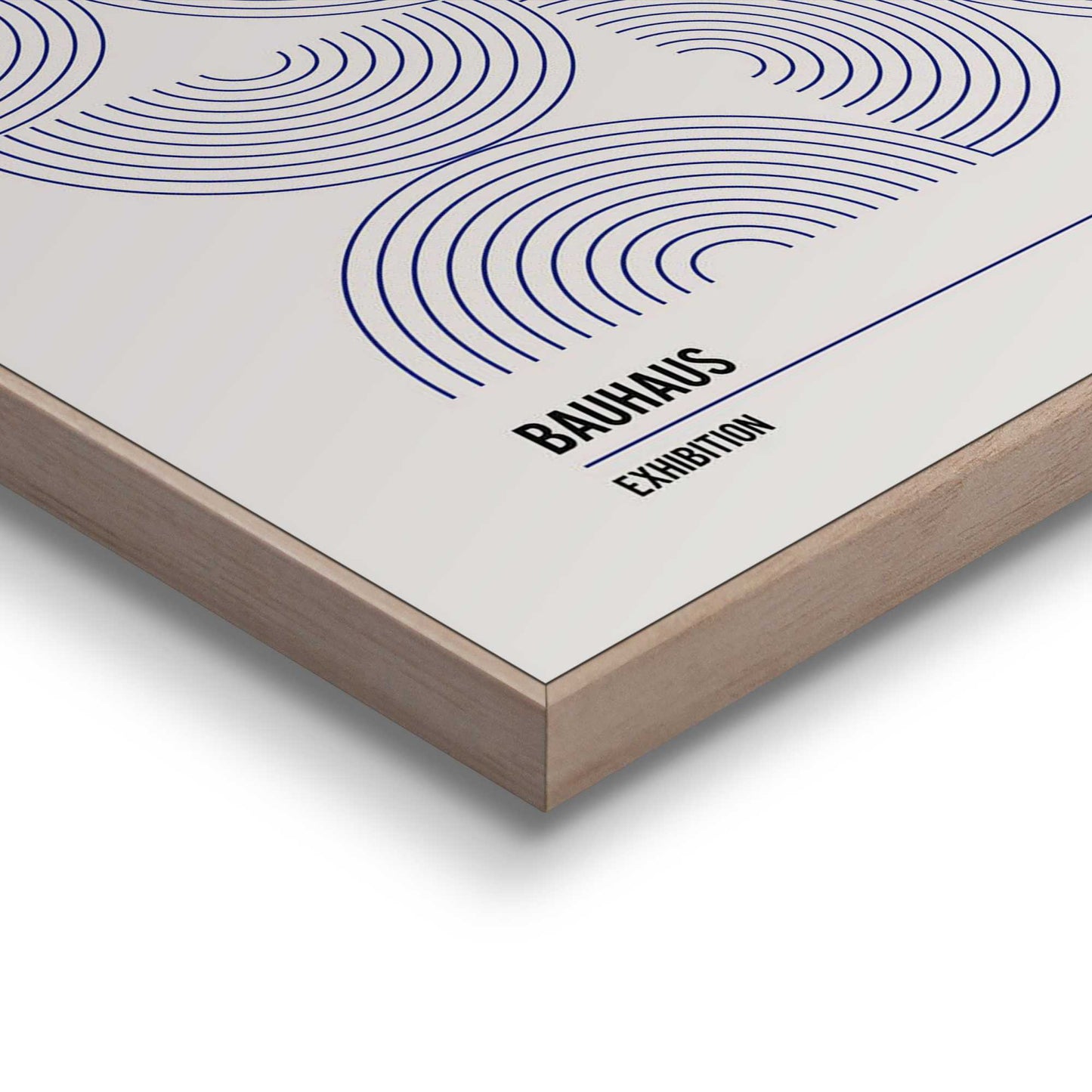 Framed Poster Bauhaus Blue Abstract Set 70x50