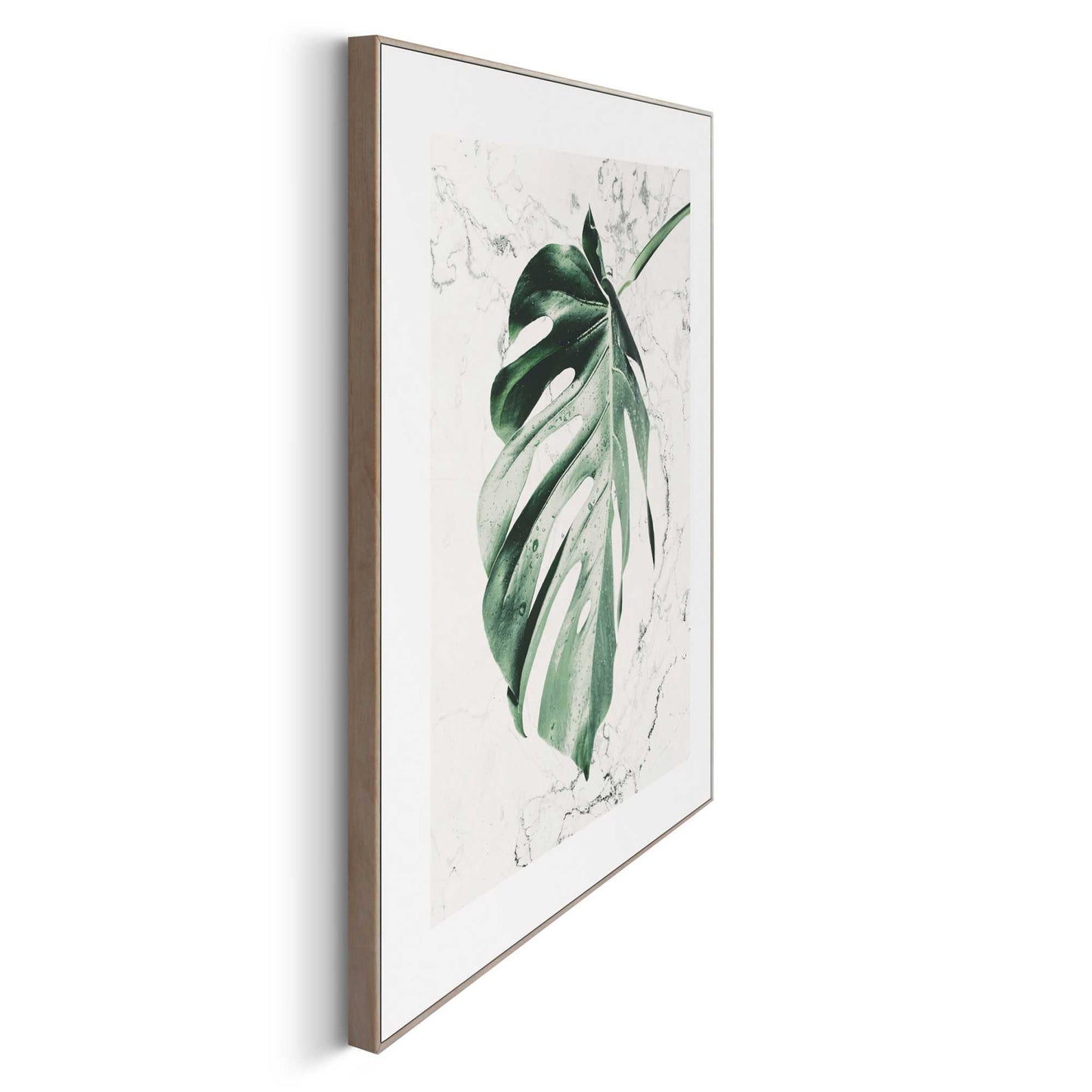 Framed in Wood Wet Leaf