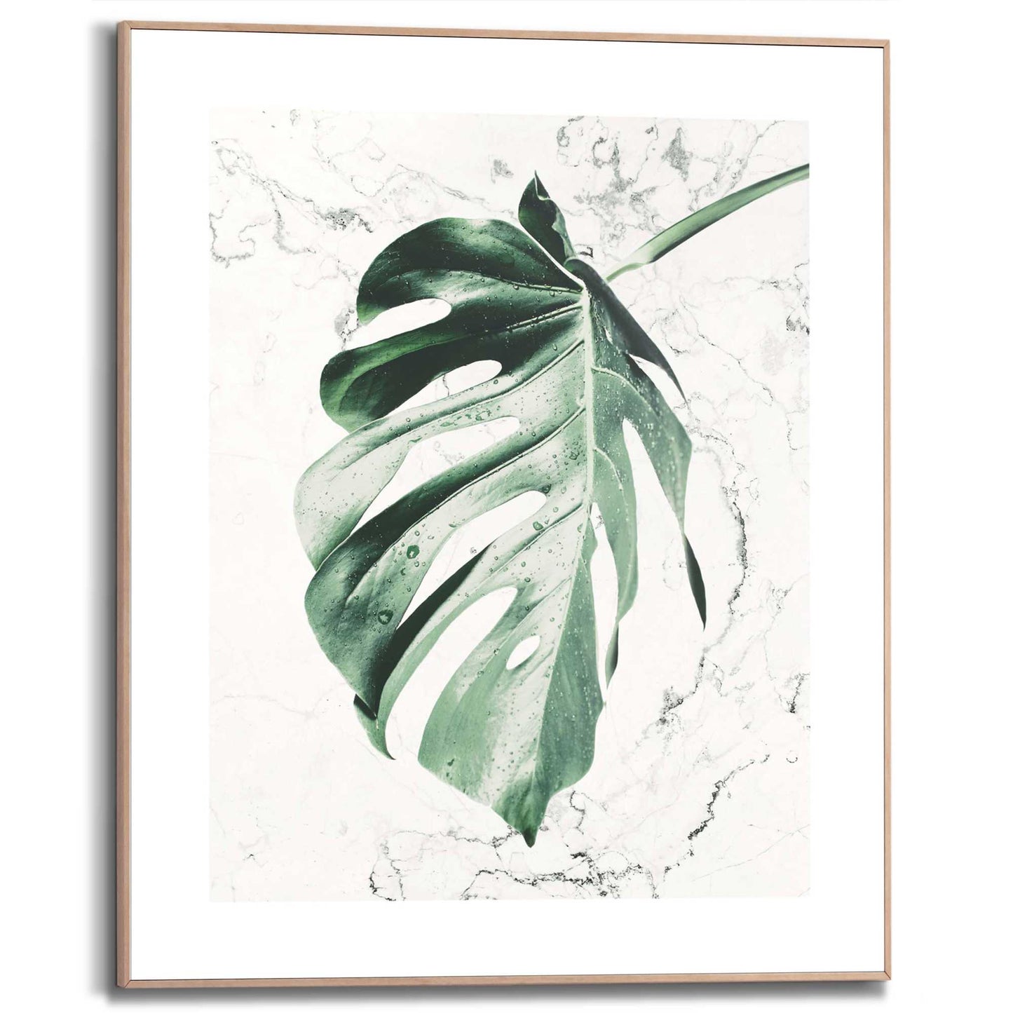 Framed in Wood Wet Leaf
