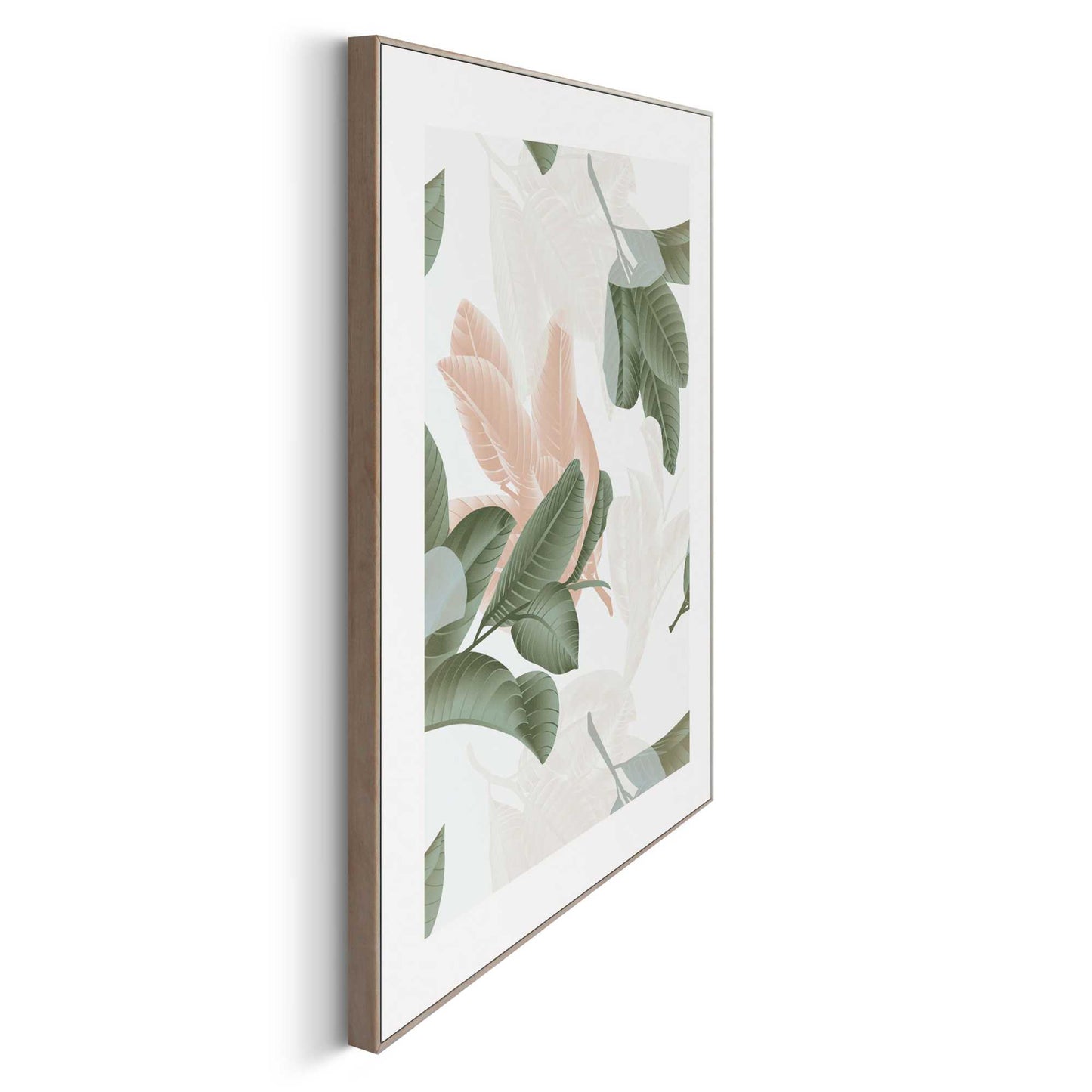 Framed in Wood Floral Pattern