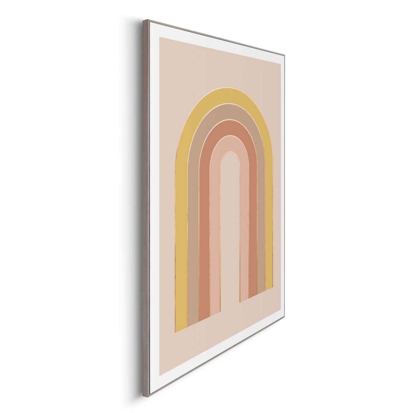 Framed in Wood Arch Pastels Blush