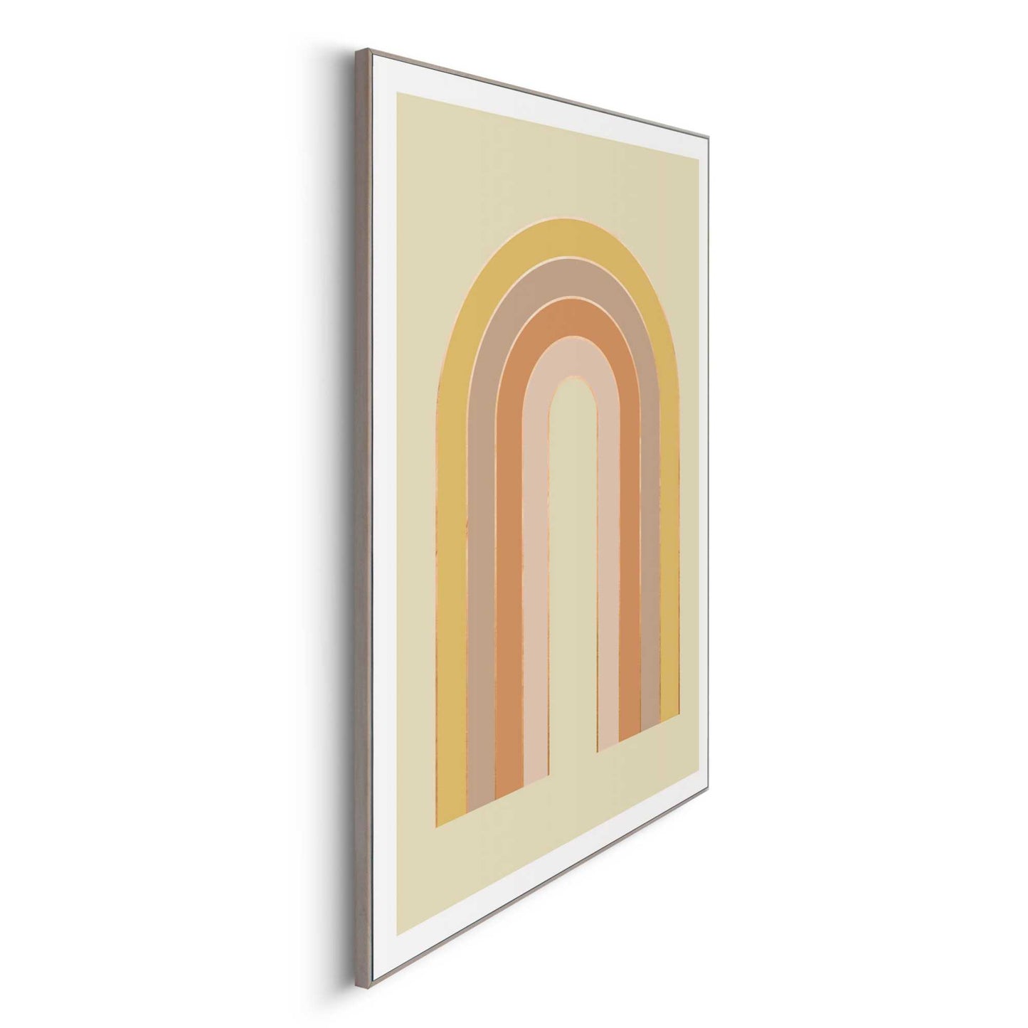 Framed in Wood Arch Pastels Yellow