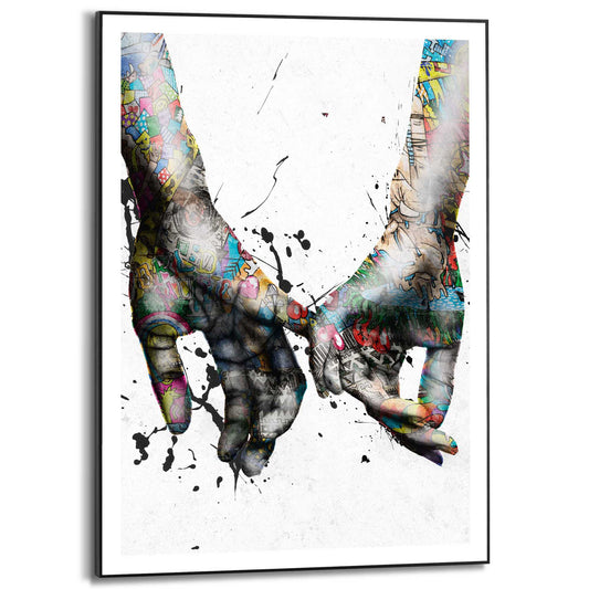 Framed in Black Loving Coloured Hands