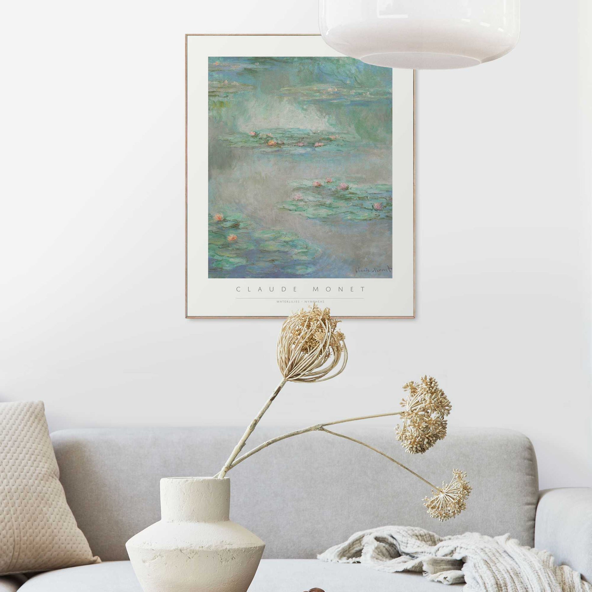 Framed in Wood Claude Monet - waterlilies