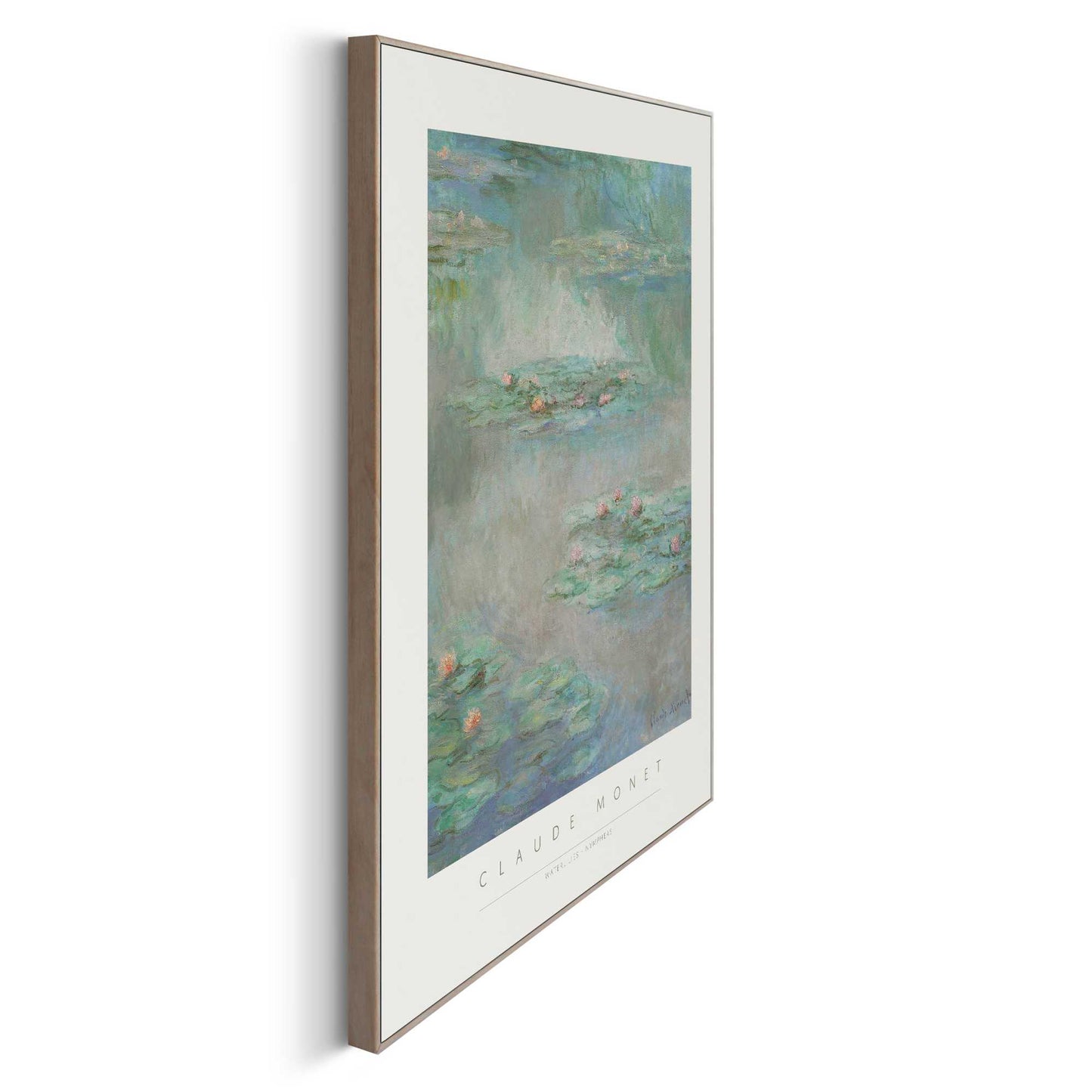 Framed in Wood Claude Monet - waterlilies