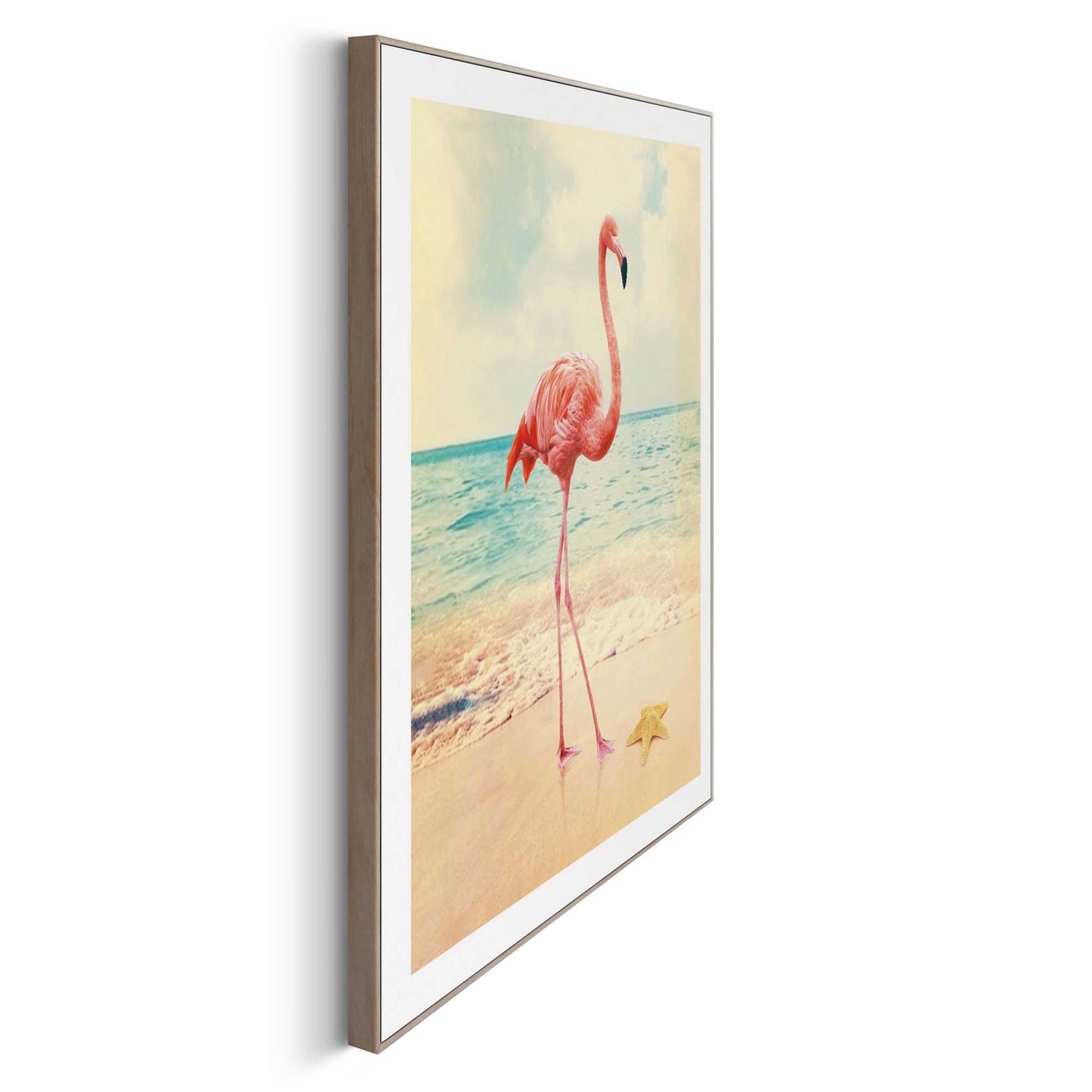 Framed in Wood Flamingo Beach