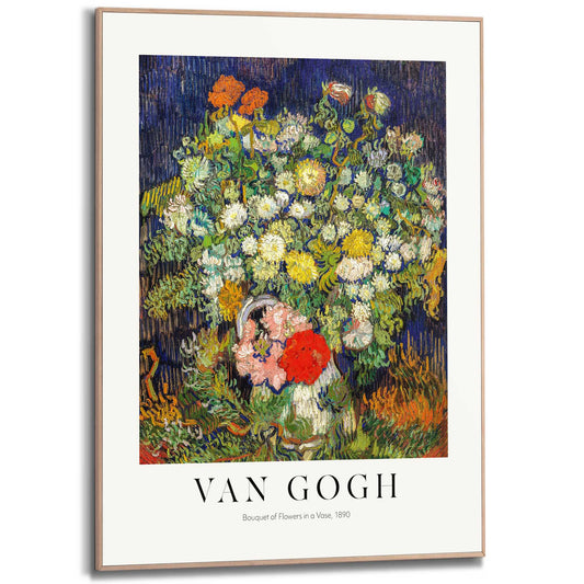 Framed in Wood Van Gogh - bouquet of flowers