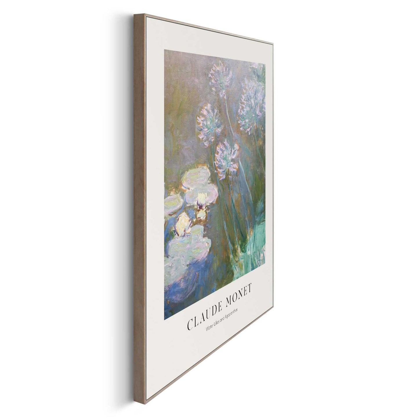 Framed in Wood Monet - Purple blue 50x40