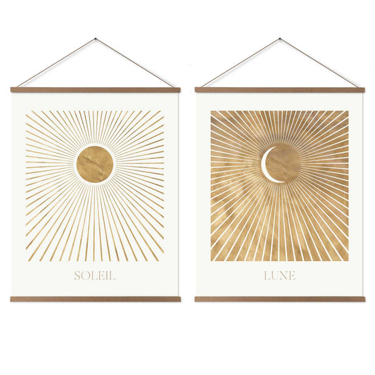Art Prints + hangers Luna Soleil Set