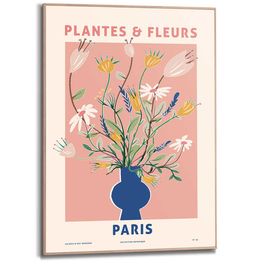 Framed in Wood Plantes & Fleurs - Paris