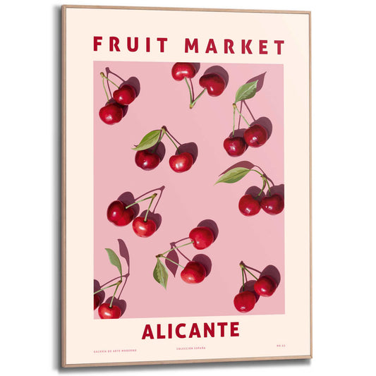 Framed in Wood Fruit Market - Alicante