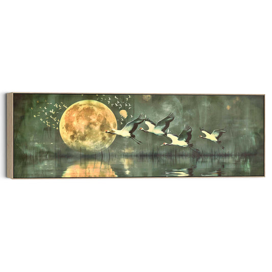 Canvas Cranes in the Evening 40x120