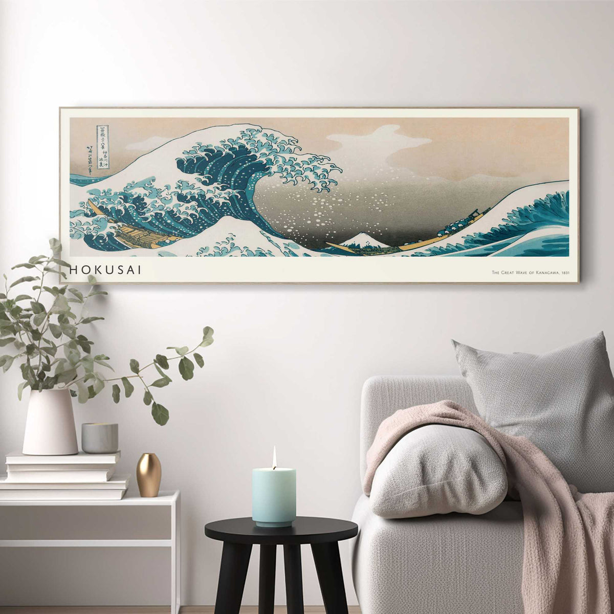 Wall Art Panel Hokusai - the great wave 40x120