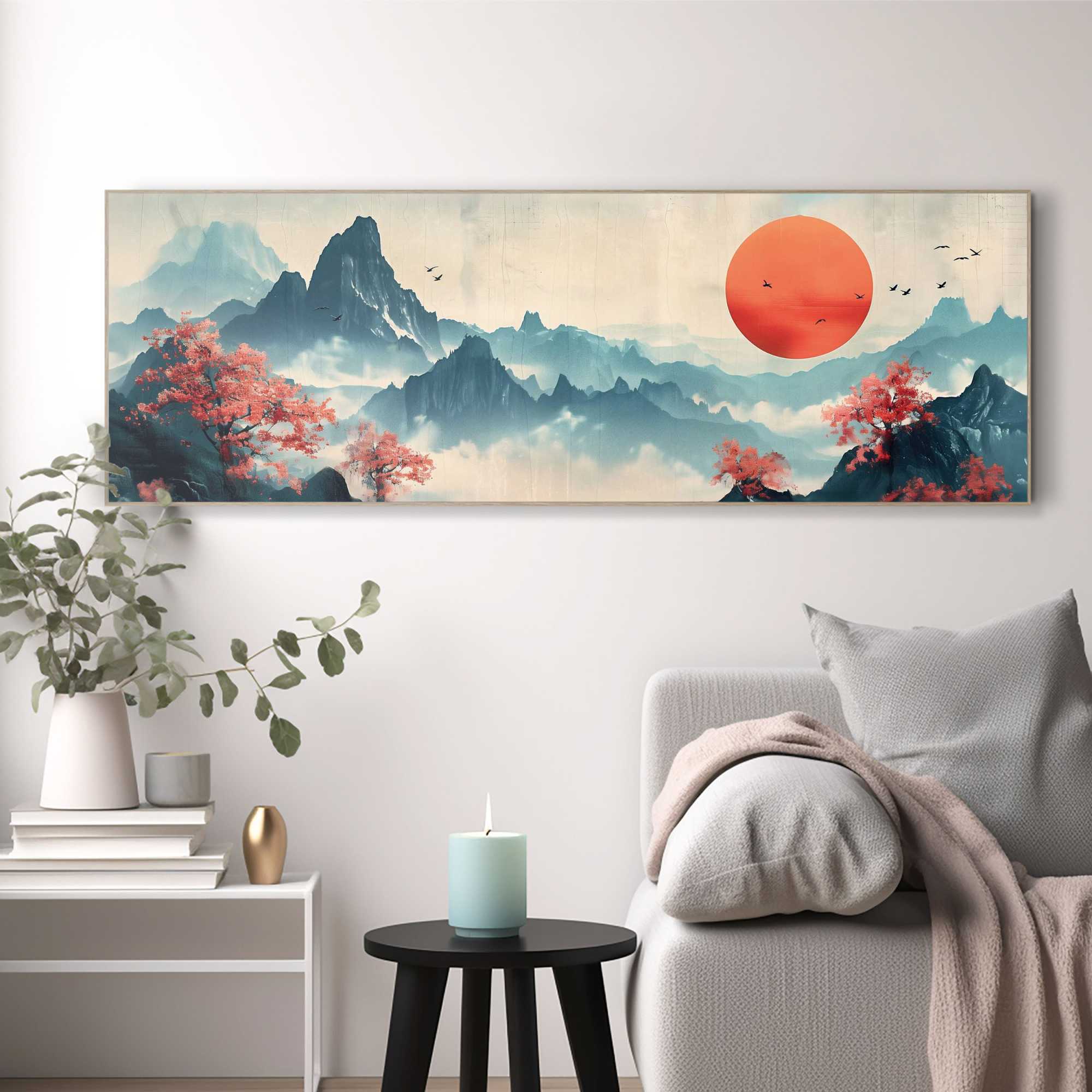 Wall Art Panel Japandi Mountains 40x120 – Orangewallz
