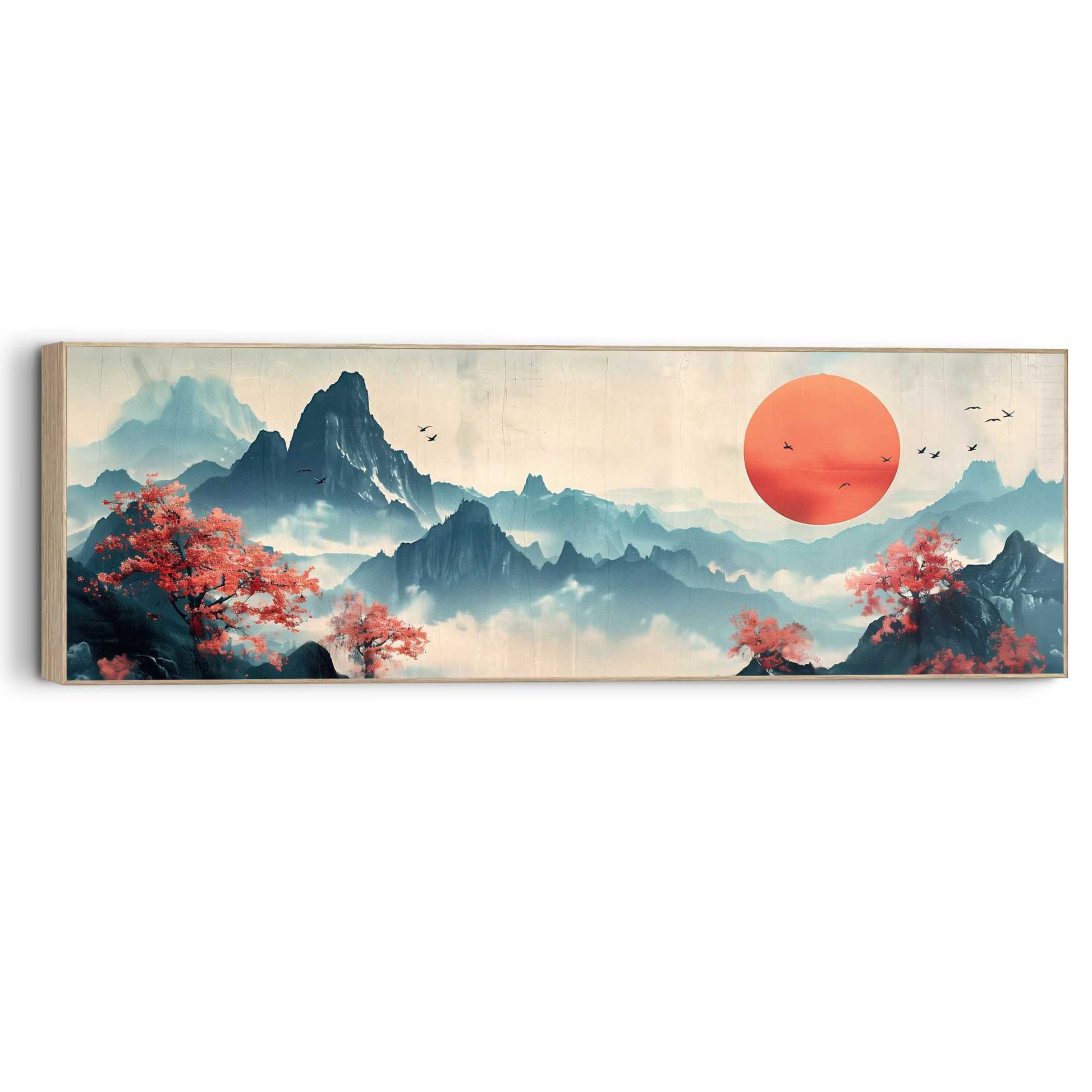 Wall Art Panel Japandi Mountains 40x120
